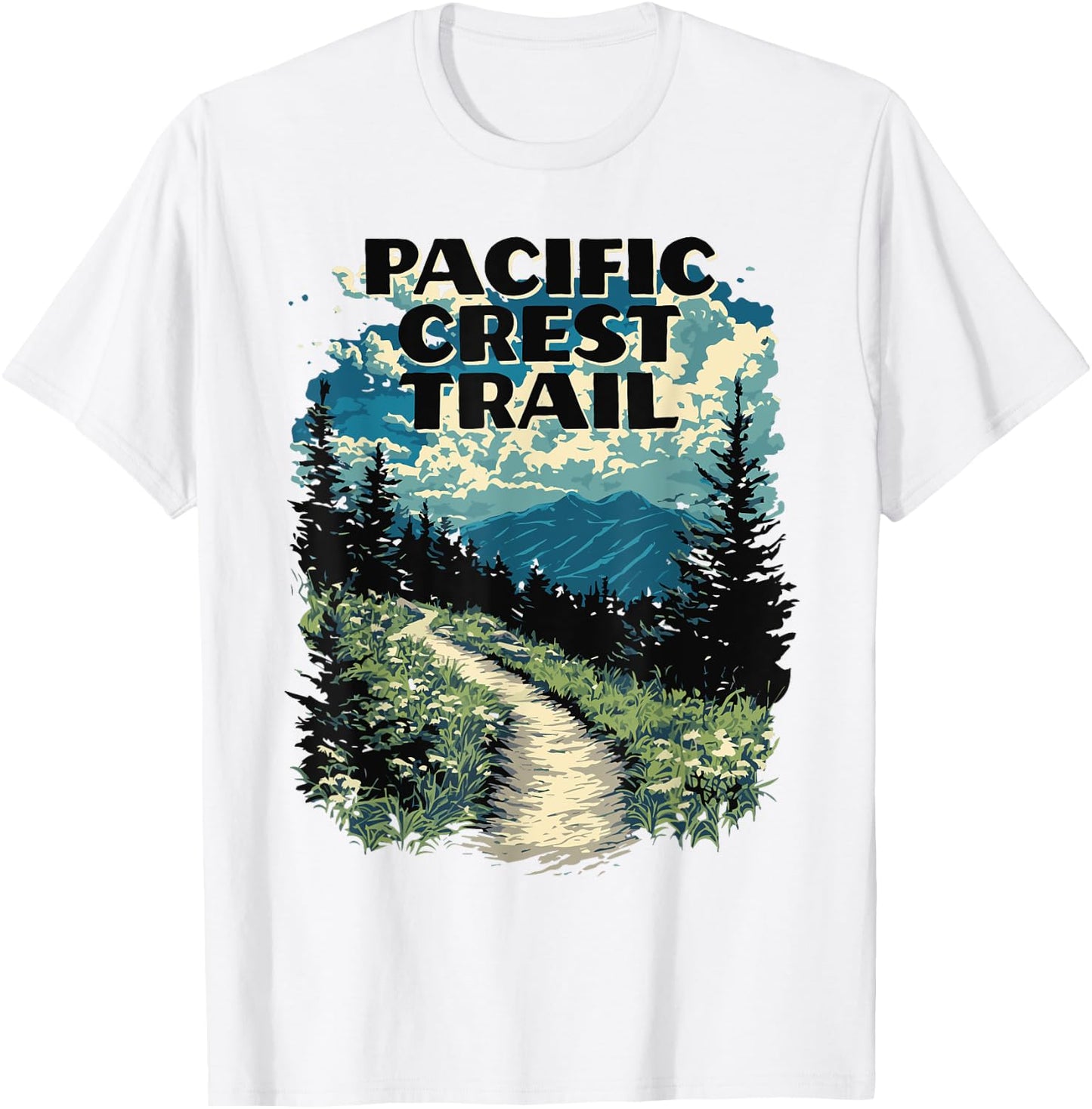 Symbiosis Supply Co. Pacific Crest Trail Classic Fit , Grey, Small T-Shirt - T-Shirt | White