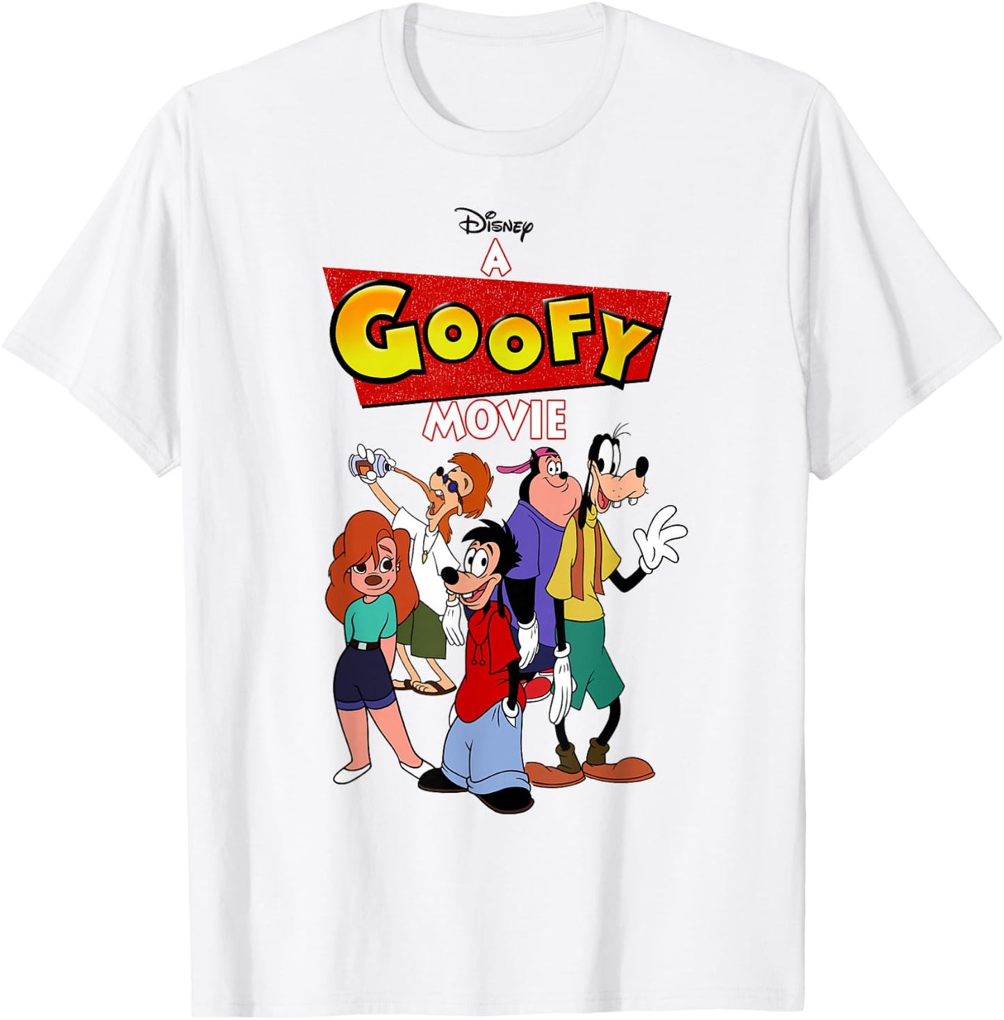 Disney A Goofy Movie Group Shot Logo T-Shirt - T-Shirt | White