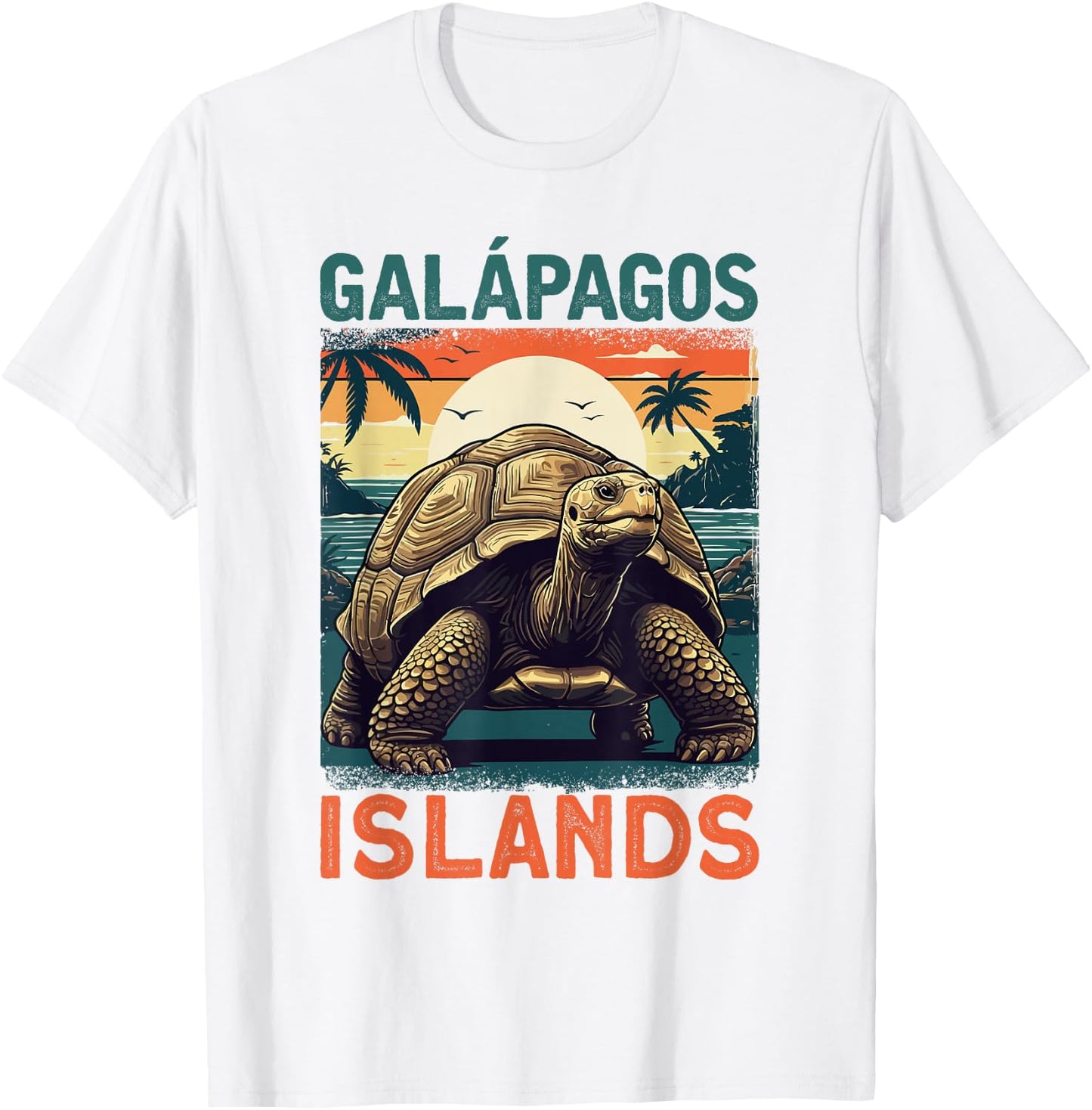 Vintage Galápagos Islands Sea Turtle Ecuador T-Shirt - T-Shirt | White