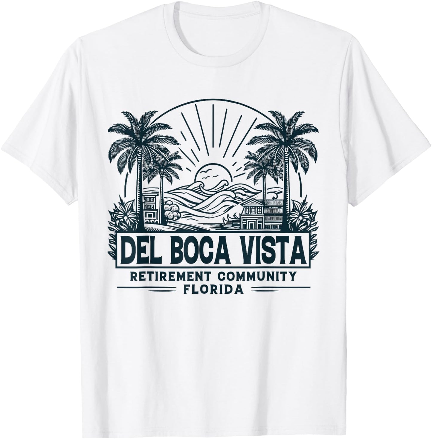 Del Boca Vista Retro Sunset Florida Vintage T-Shirt - T-Shirt | White