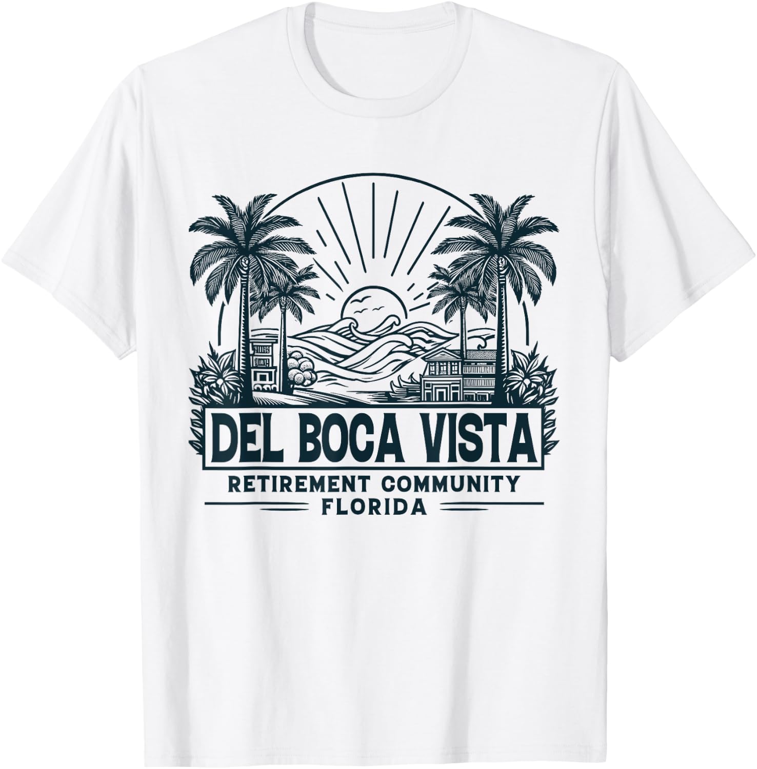 Del Boca Vista Retro Sunset Florida Vintage T-Shirt - T-Shirt | White