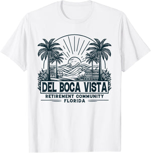 Del Boca Vista Retro Sunset Florida Vintage T-Shirt - T-Shirt | White