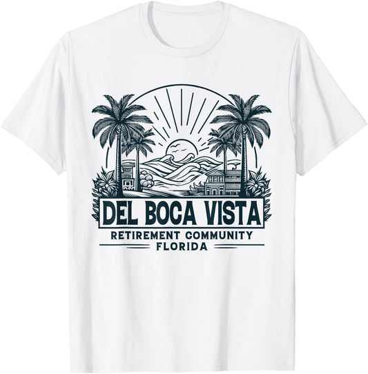 Del Boca Vista Retro Sunset Florida Vintage T-Shirt - T-Shirt | White