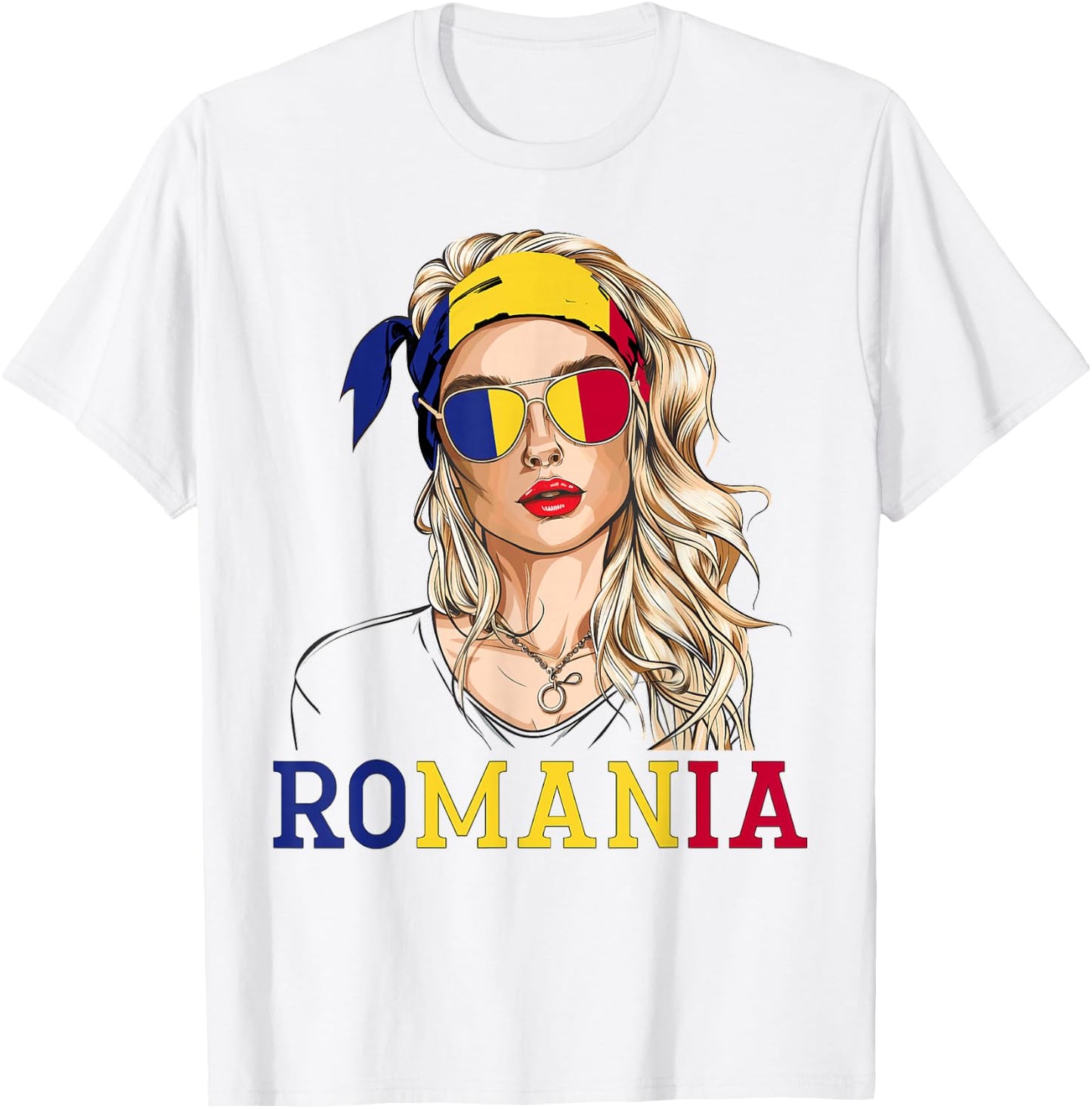 Romanian Flag Outfit for Woman Products Uniform Romania T-Shirt - T-Shirt | White
