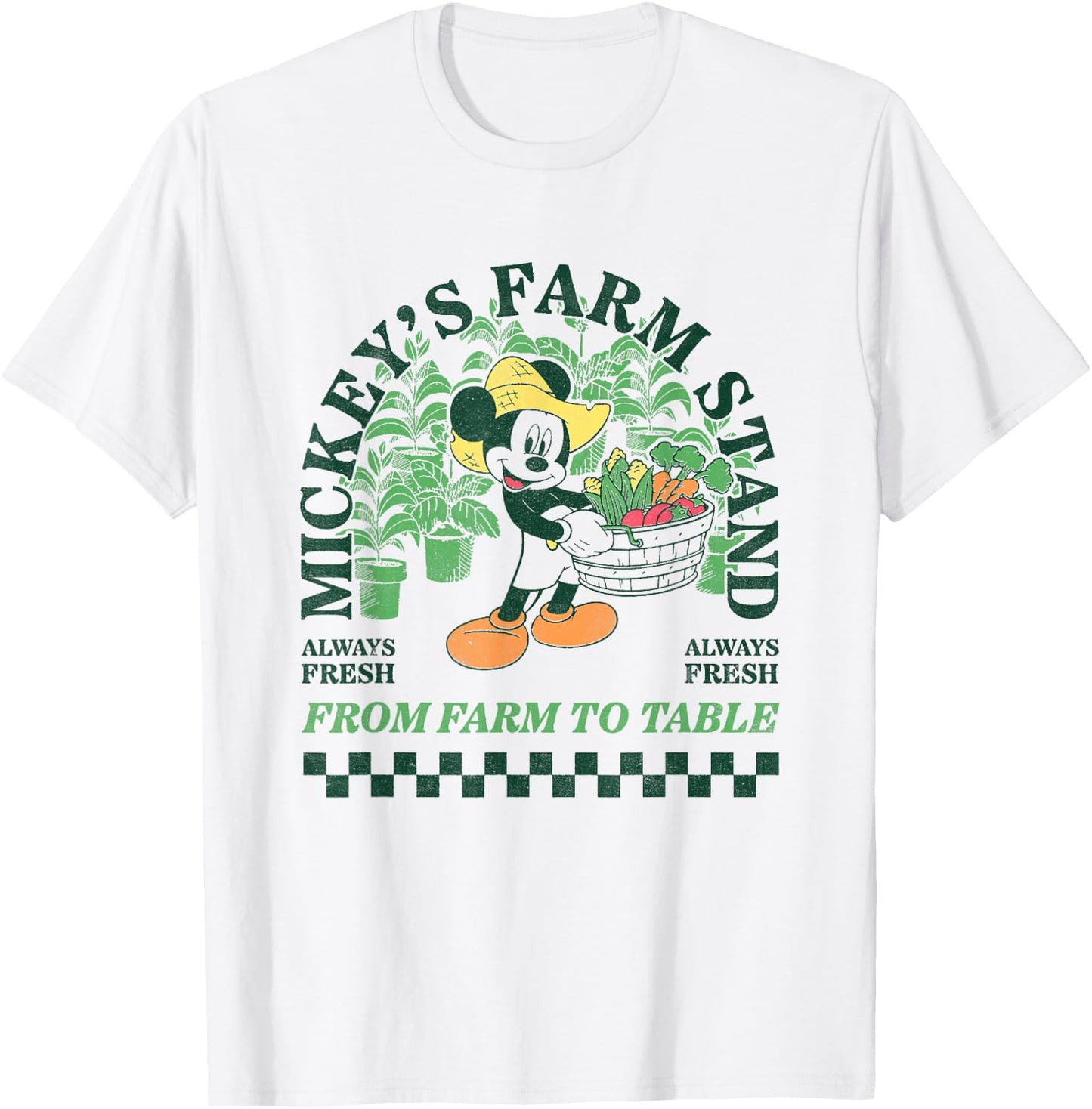 Disney Mickey And Friends Mickey's Farm Stand Retro Big Logo T-Shirt - T-Shirt | White