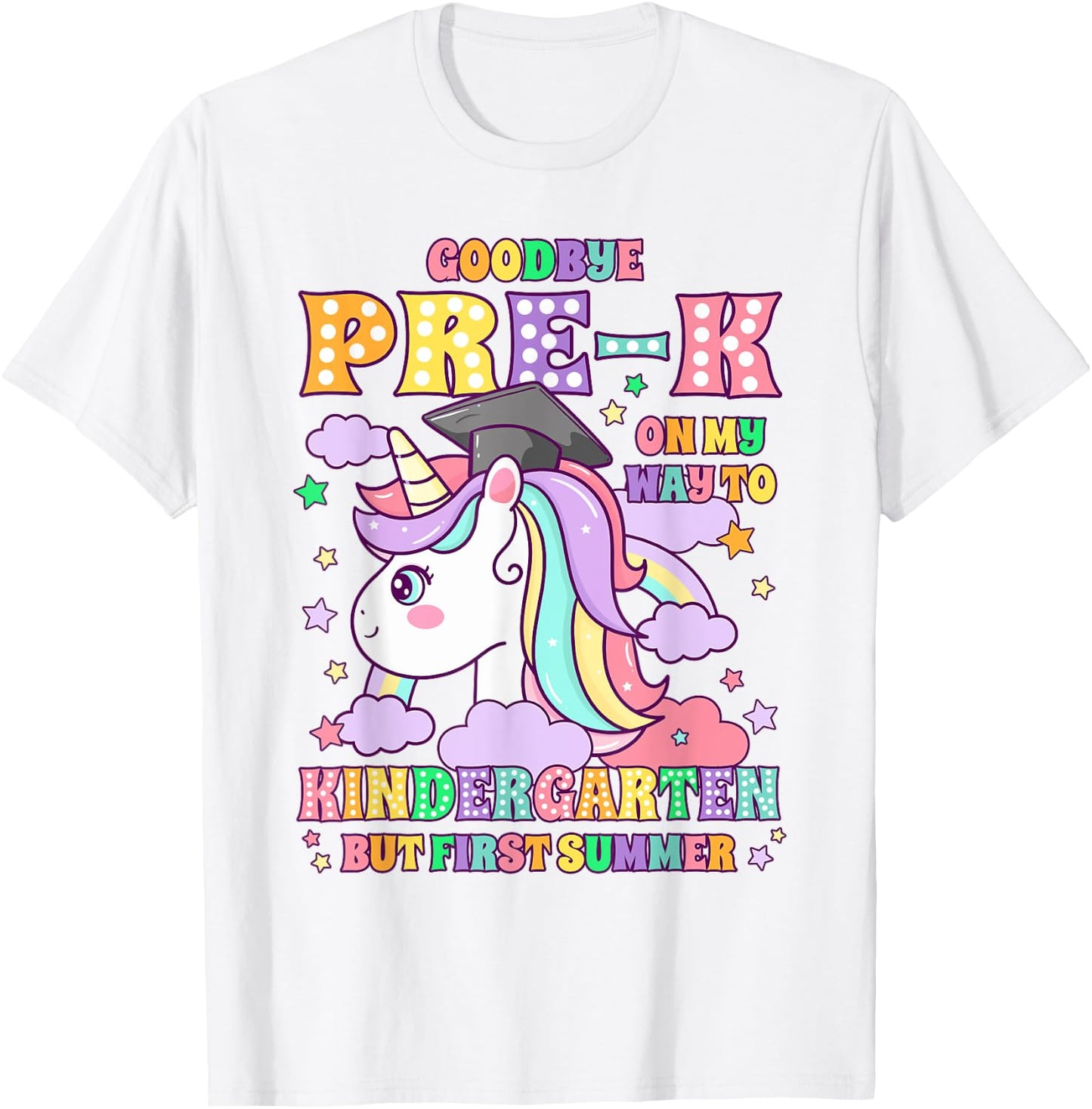 Goodbye Pre-k Graduation To Kindergarten First Summer Kids T-Shirt - T-Shirt | White