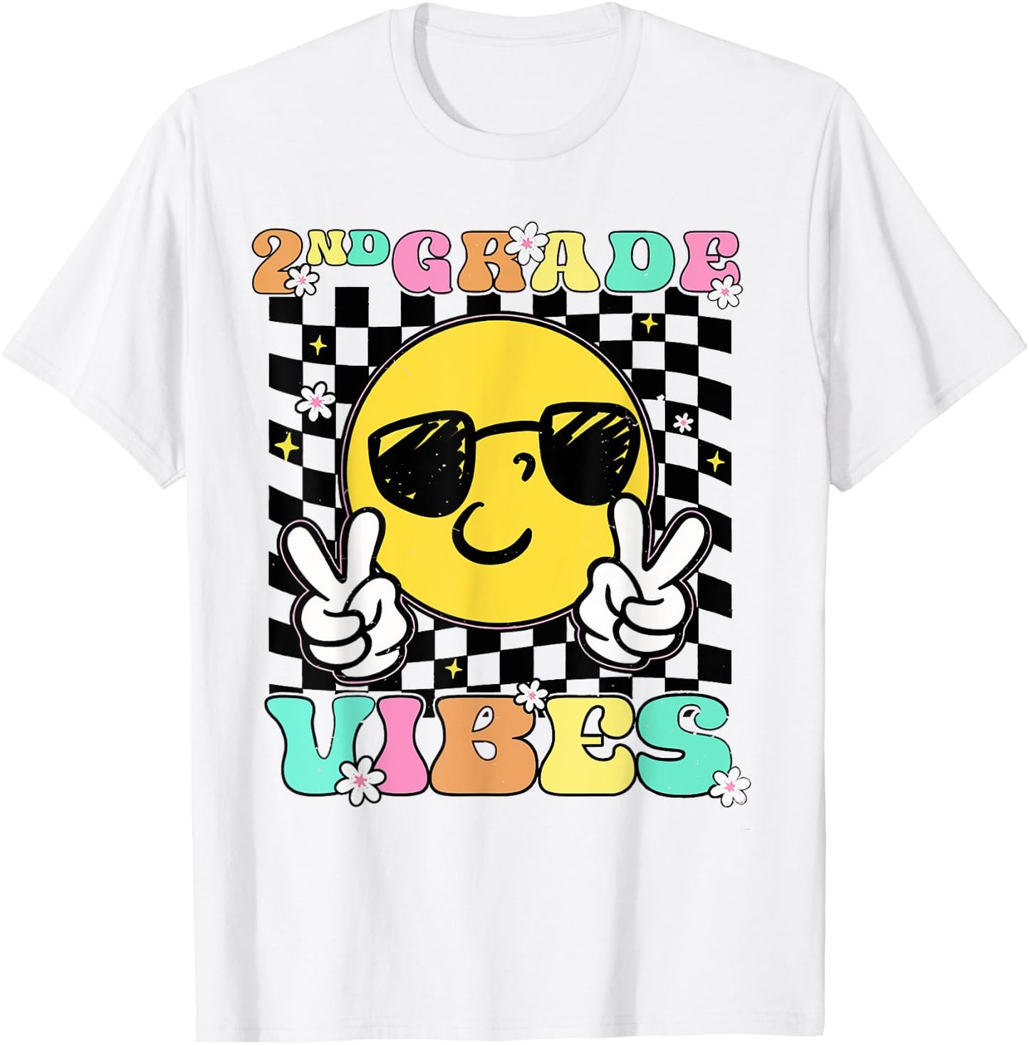 Girls 2nd Grade Vibes Back To School Second Grade T-Shirt - T-Shirt | White