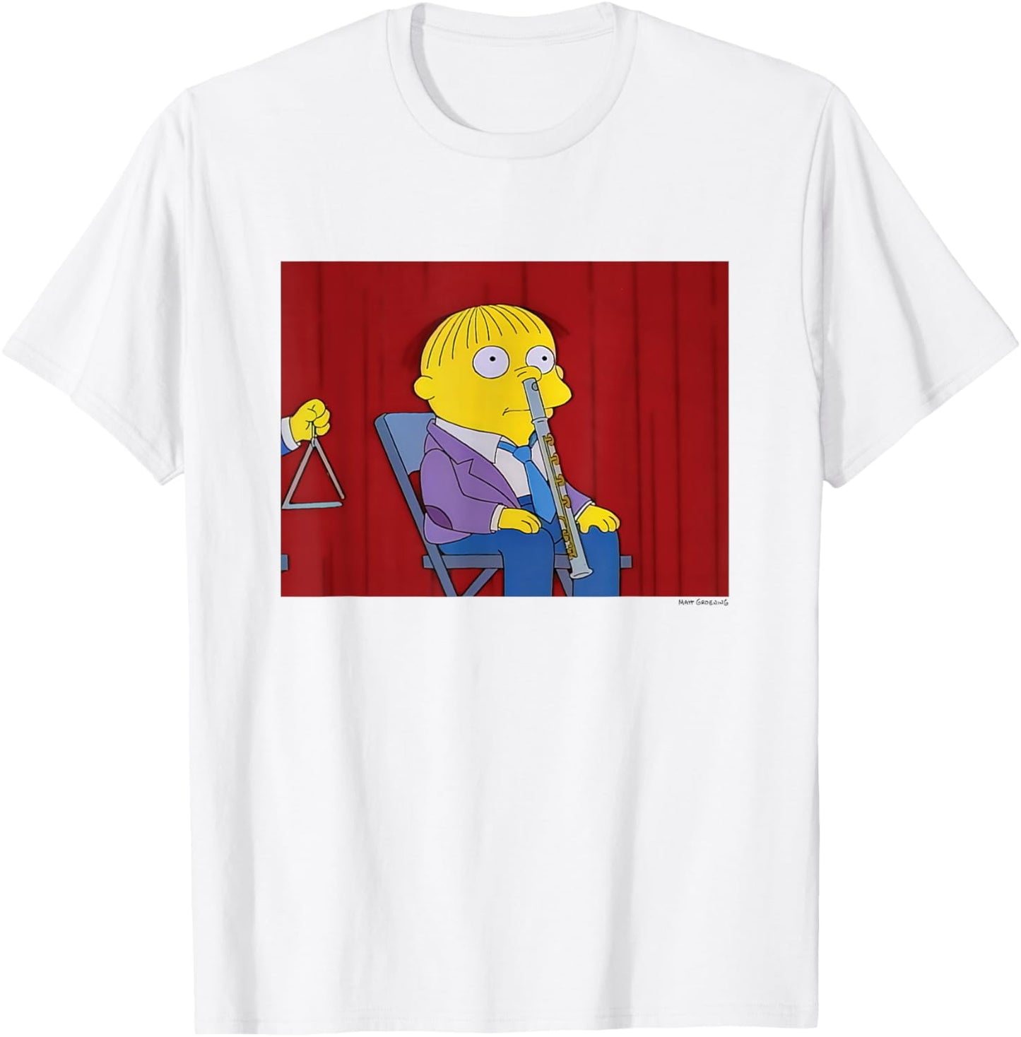 The Simpsons Iconic Scene Ralph Musician Big Chest Logo T-Shirt - T-Shirt | White