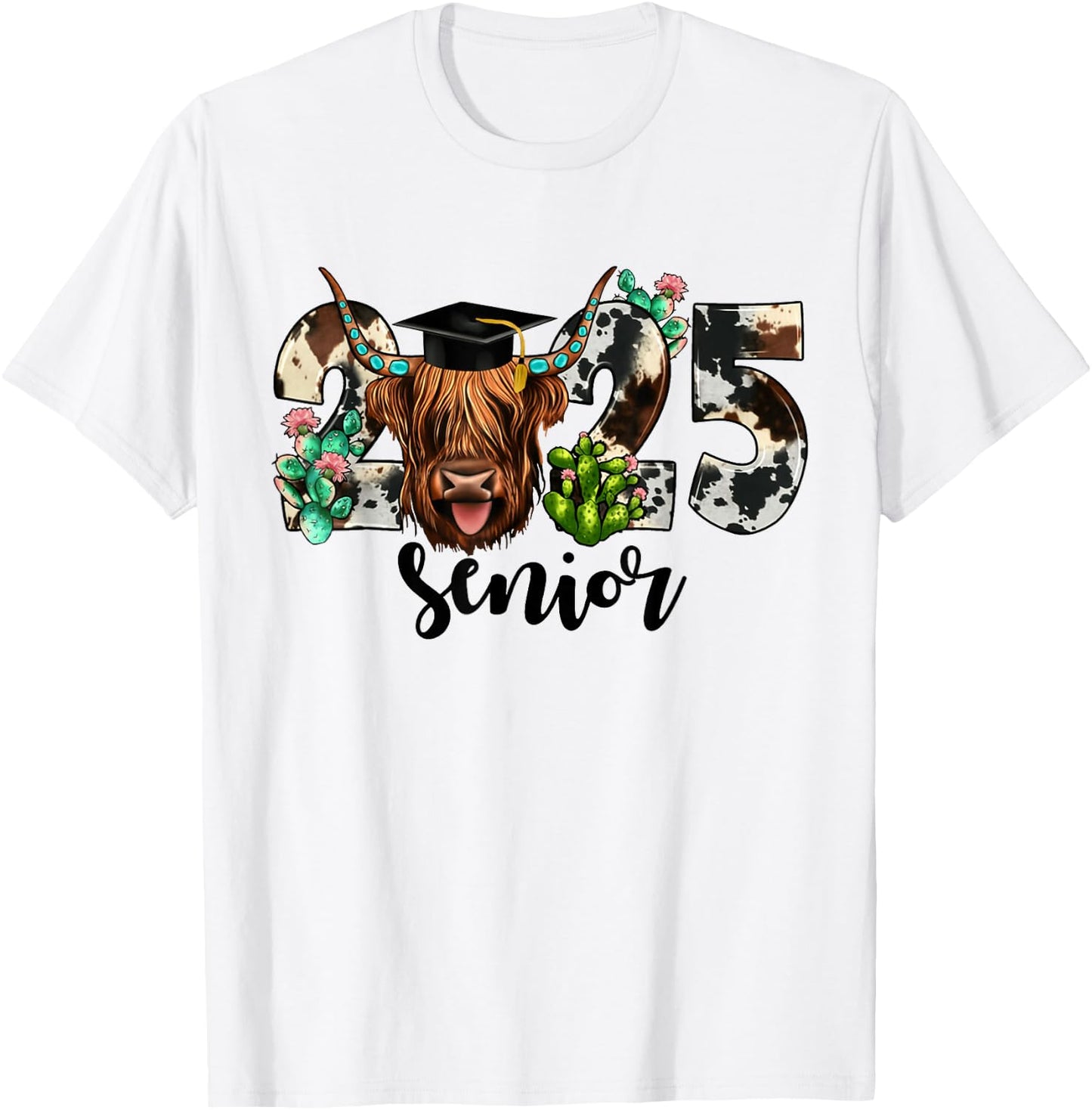 Cow 2025 Senior Class Of 2025 Graduation 2025 T-Shirt - T-Shirt | White