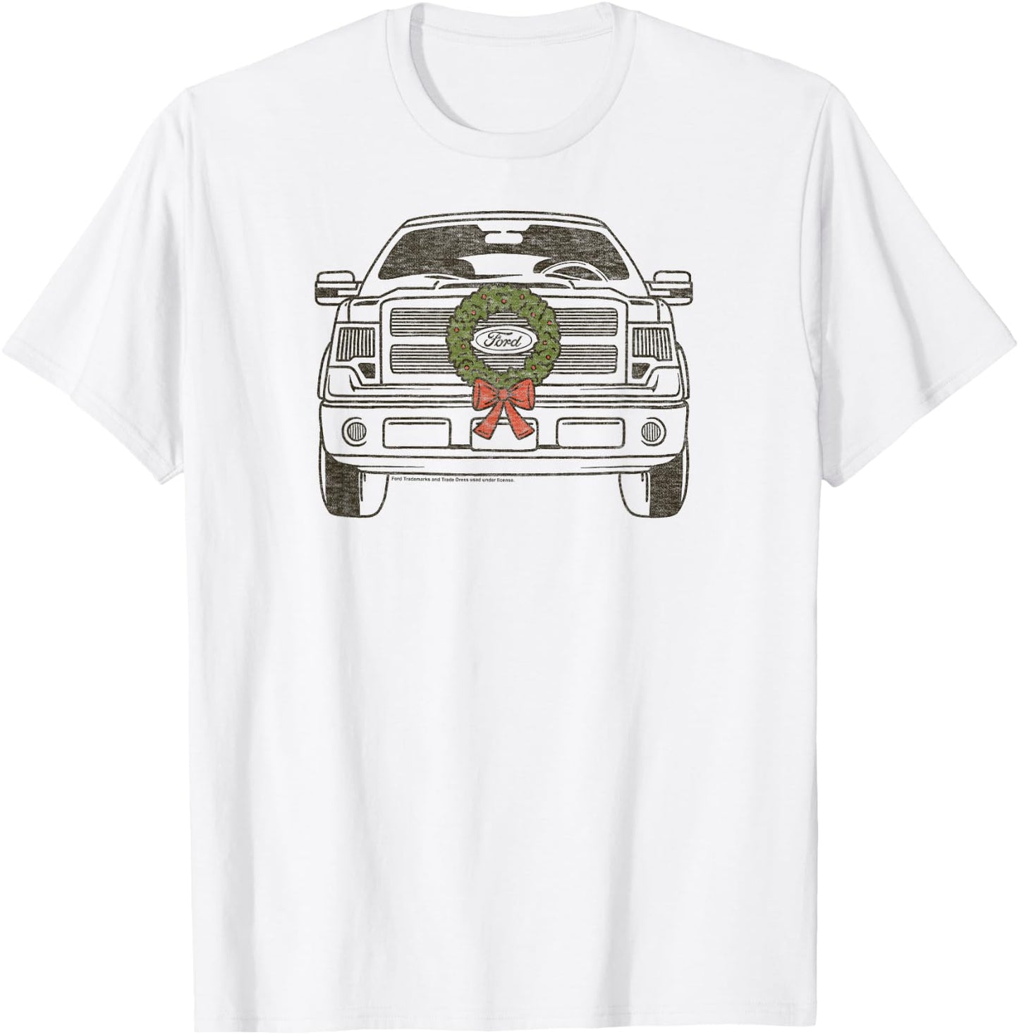 Ford - F150 2009 Truck with Christmas Wreath T-Shirt - T-Shirt | White
