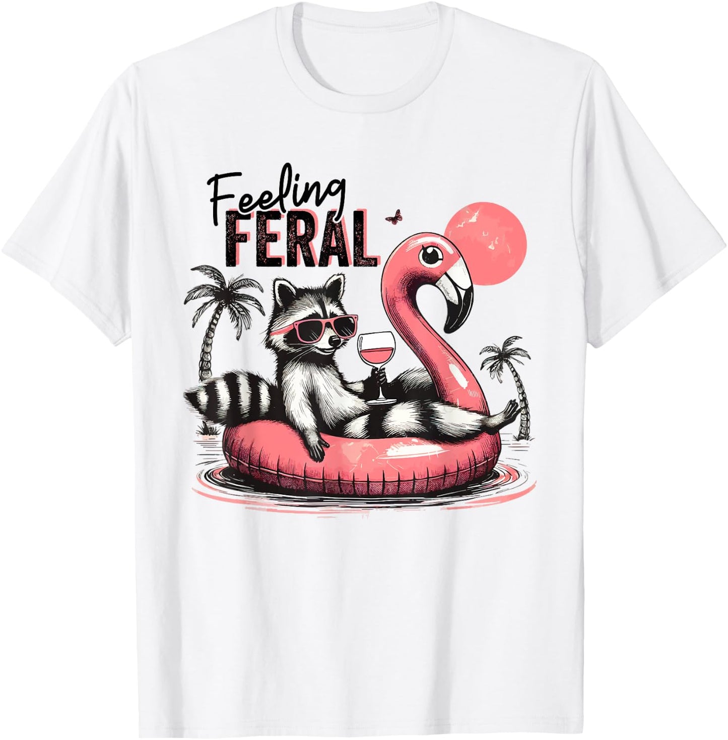 Feeling Feral Raccoon Summer Feral Girls Raccoon T-Shirt - T-Shirt | White