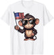 Monkey USA Flag - Funny Monkey Lovers 4th of July T-Shirt - T-Shirt | White