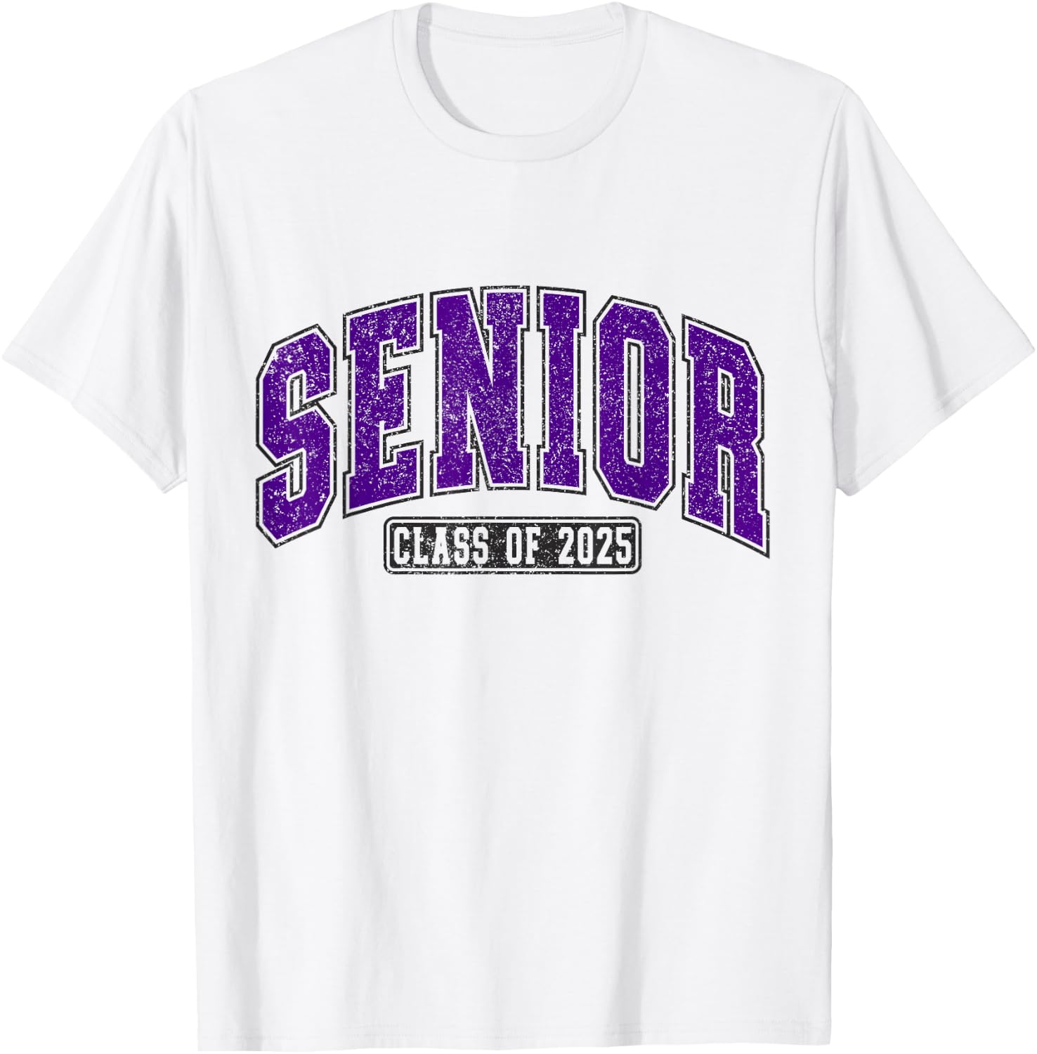 Class of 2025 Purple High School College Seniors Retro Grad T-Shirt - T-Shirt | White