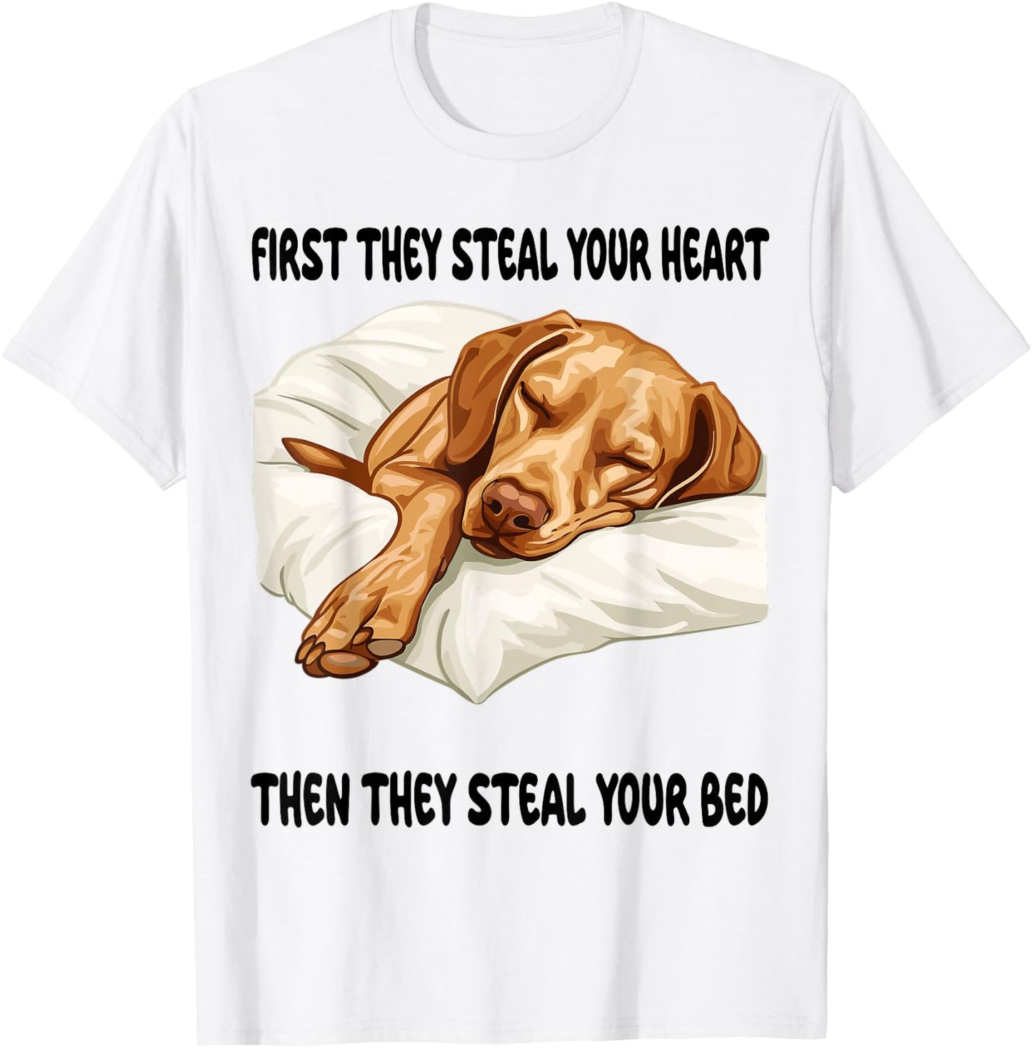 Vizsla Sleeping Pajamas Nightgown T-Shirt - T-Shirt | White