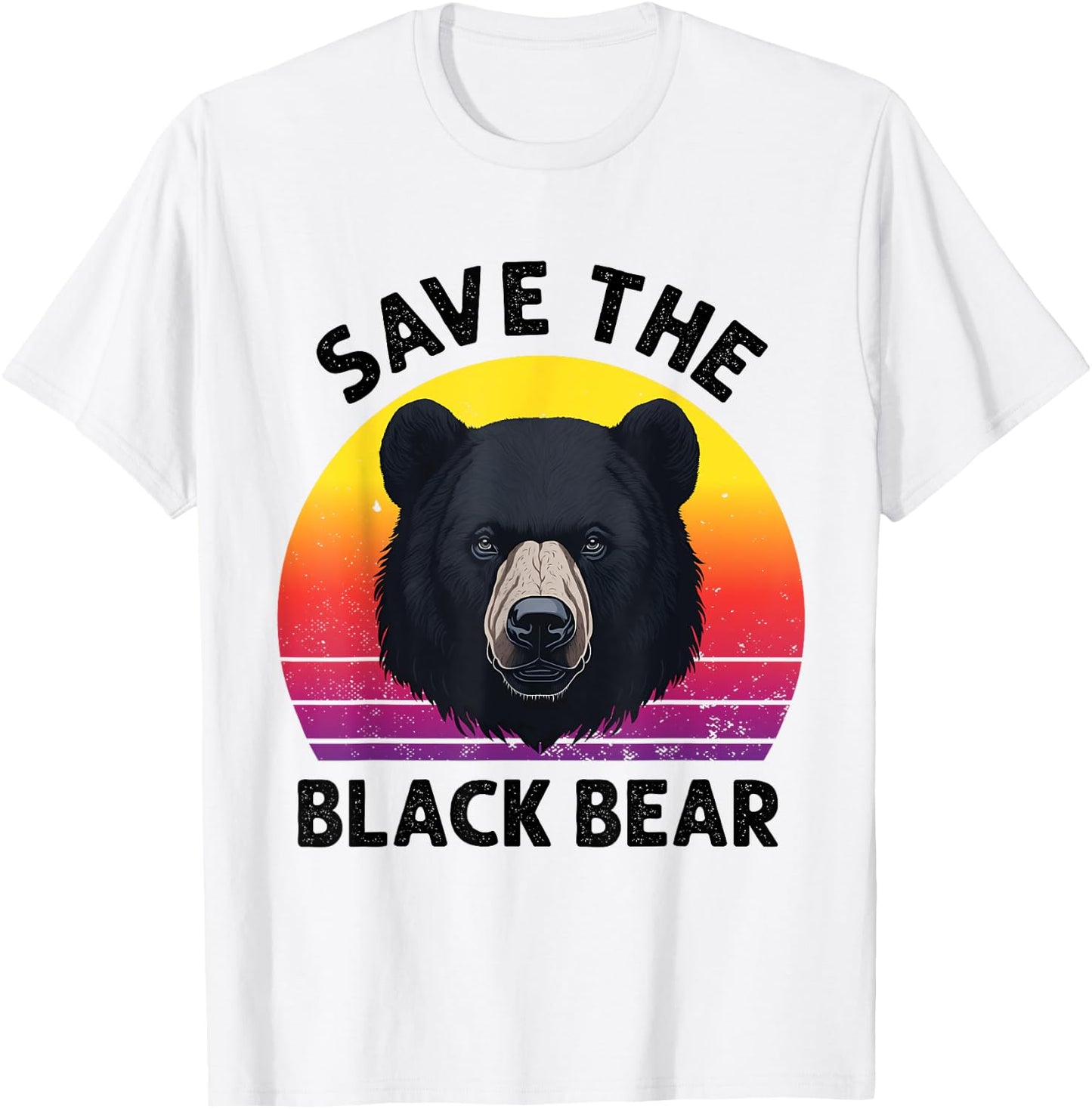 Funny Save The Black Bear Gifts for American Bear Lovers T-Shirt - T-Shirt | White