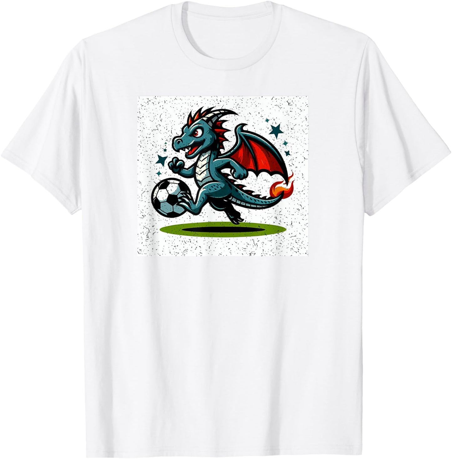 Dragon Playing Soccer T-Shirt - T-Shirt | White