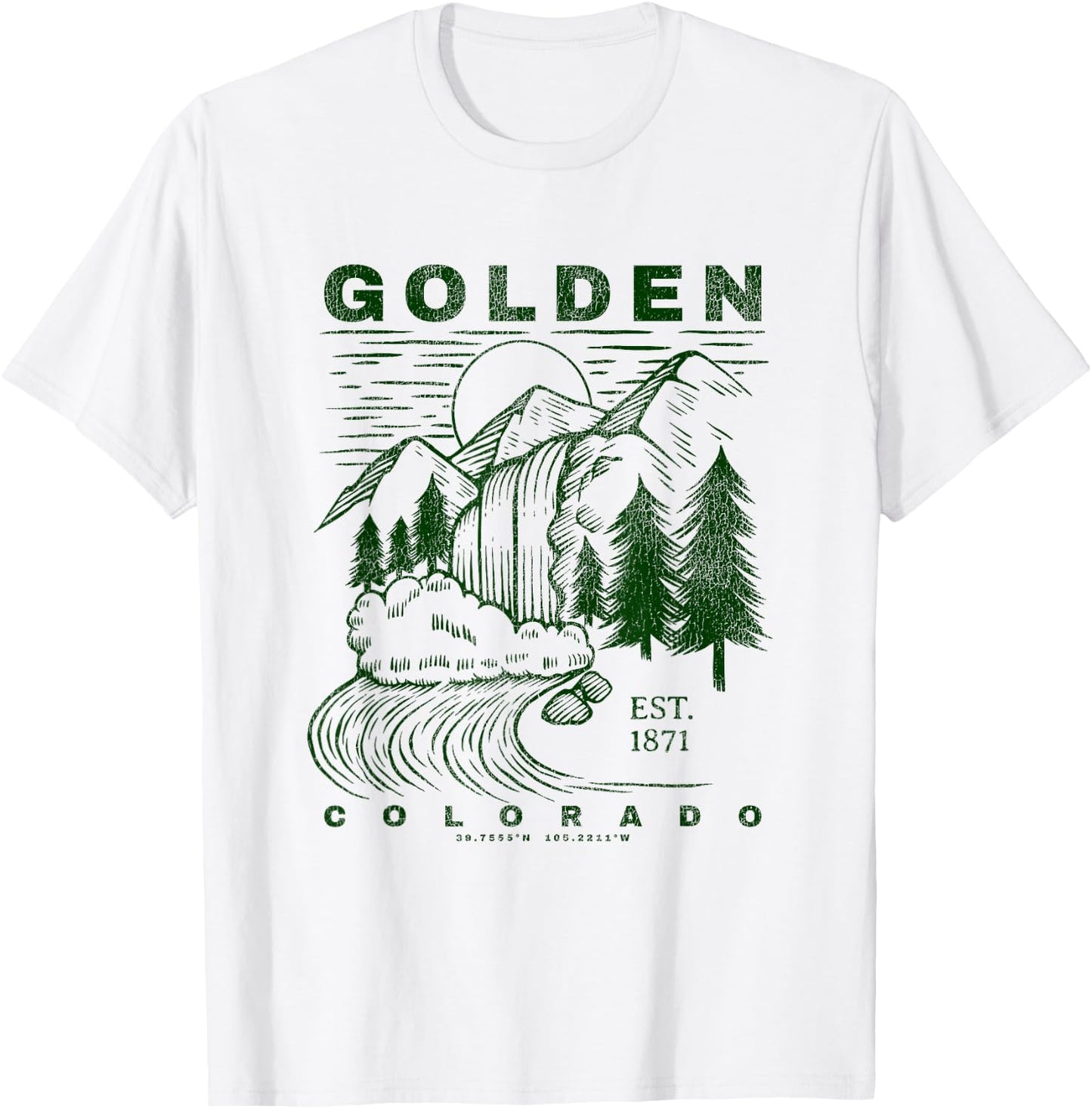 Golden Colorado Neat Travel Souvenir Rustic Golden T-Shirt - T-Shirt | White