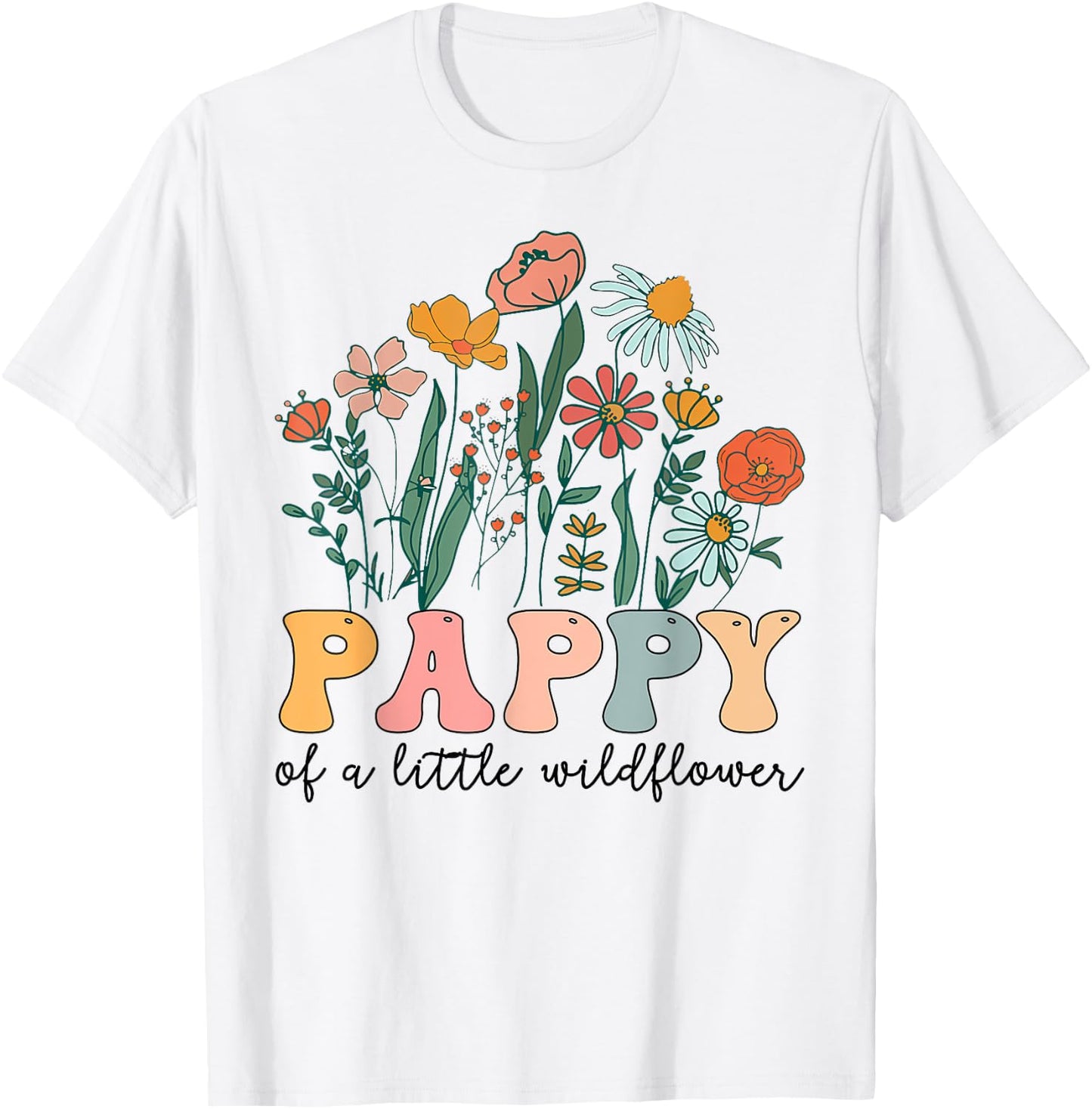 Pappy Of The Little Wildflower Birthday Party Baby Shower T-Shirt - T-Shirt | White