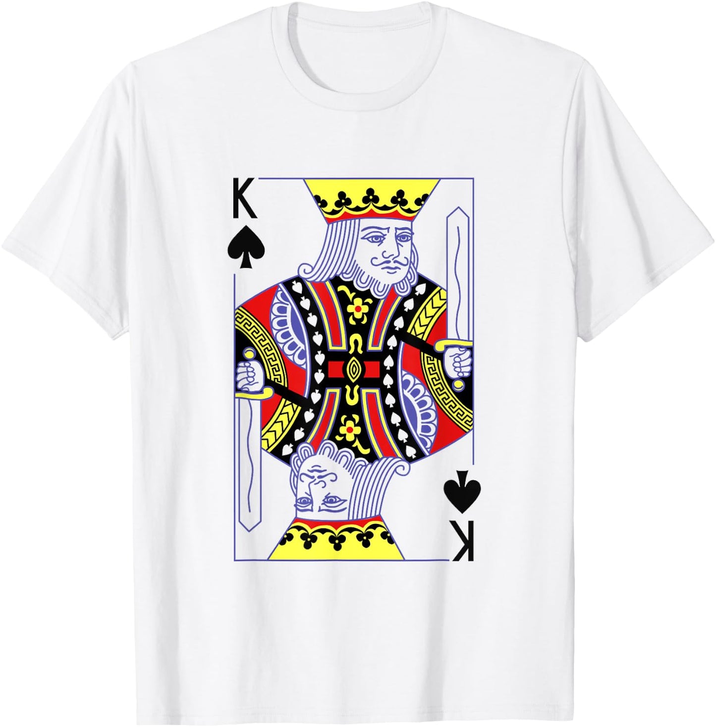 King Of Spades Royal Flush Costume Halloween Playing Cards T-Shirt - T-Shirt | White