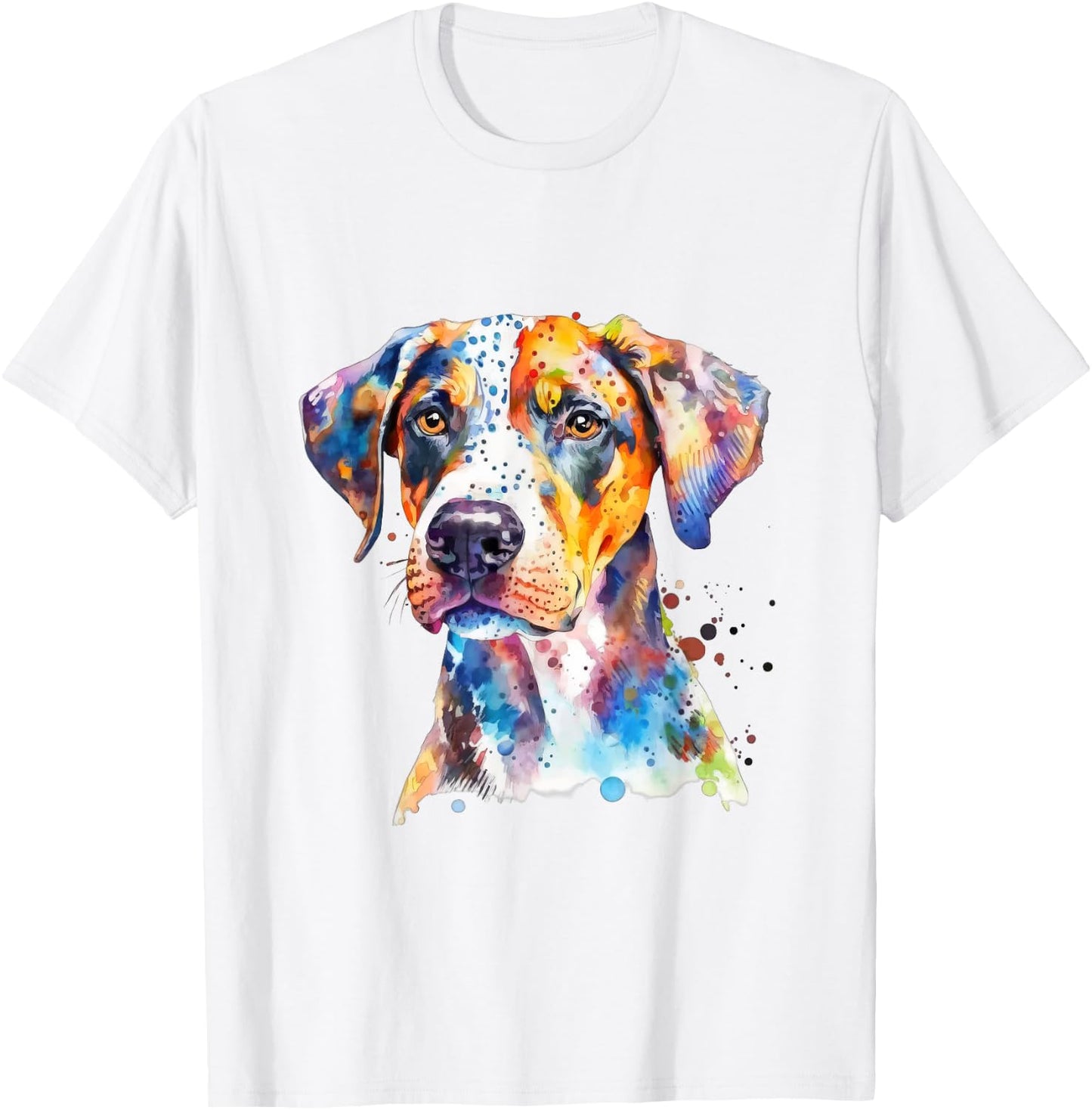 Catahoula Leopard Dog Colorful Watercolor Dog Men Women Kids T-Shirt - T-Shirt | White