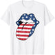 USA Patriotic American Flag Tongue Lips 4th Of July Women T-Shirt - T-Shirt | White