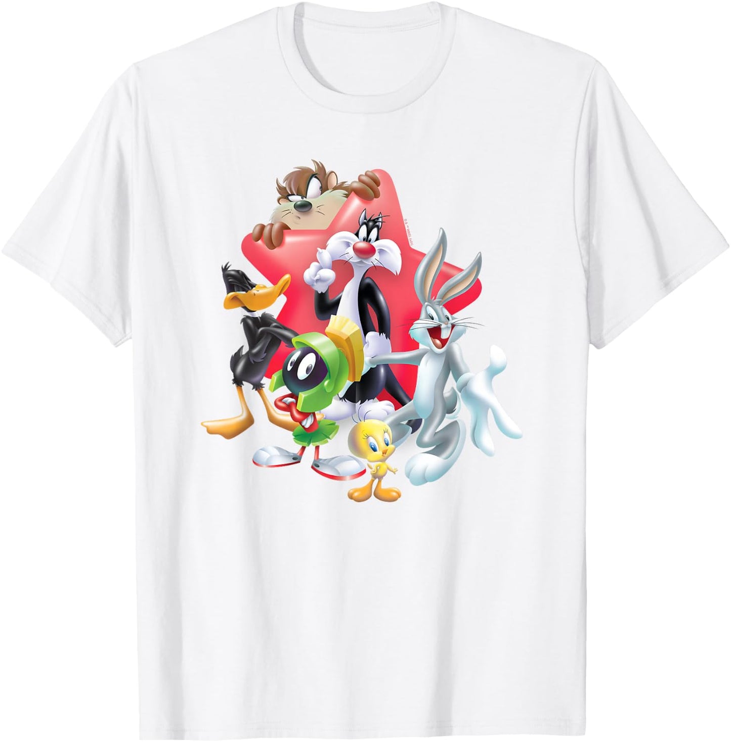 Looney Tunes Bugs Bunny and Friends Star T-Shirt - T-Shirt | White