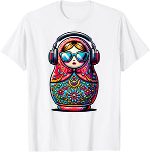 Russian Matryoshka Music Russia Russian Matryoshka T-Shirt - T-Shirt | White
