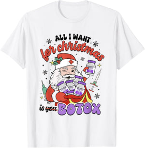 Women Santa Botox Nurse Injector Christmas Aesthetic Nurse T-Shirt - T-Shirt | White