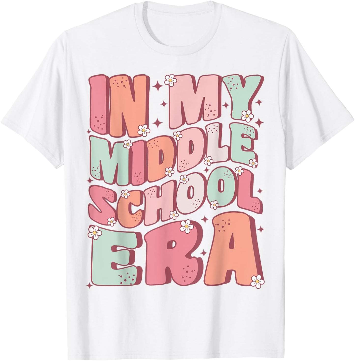 In My Middle School Era Cute Groovy First Day Back to School T-Shirt - T-Shirt | White