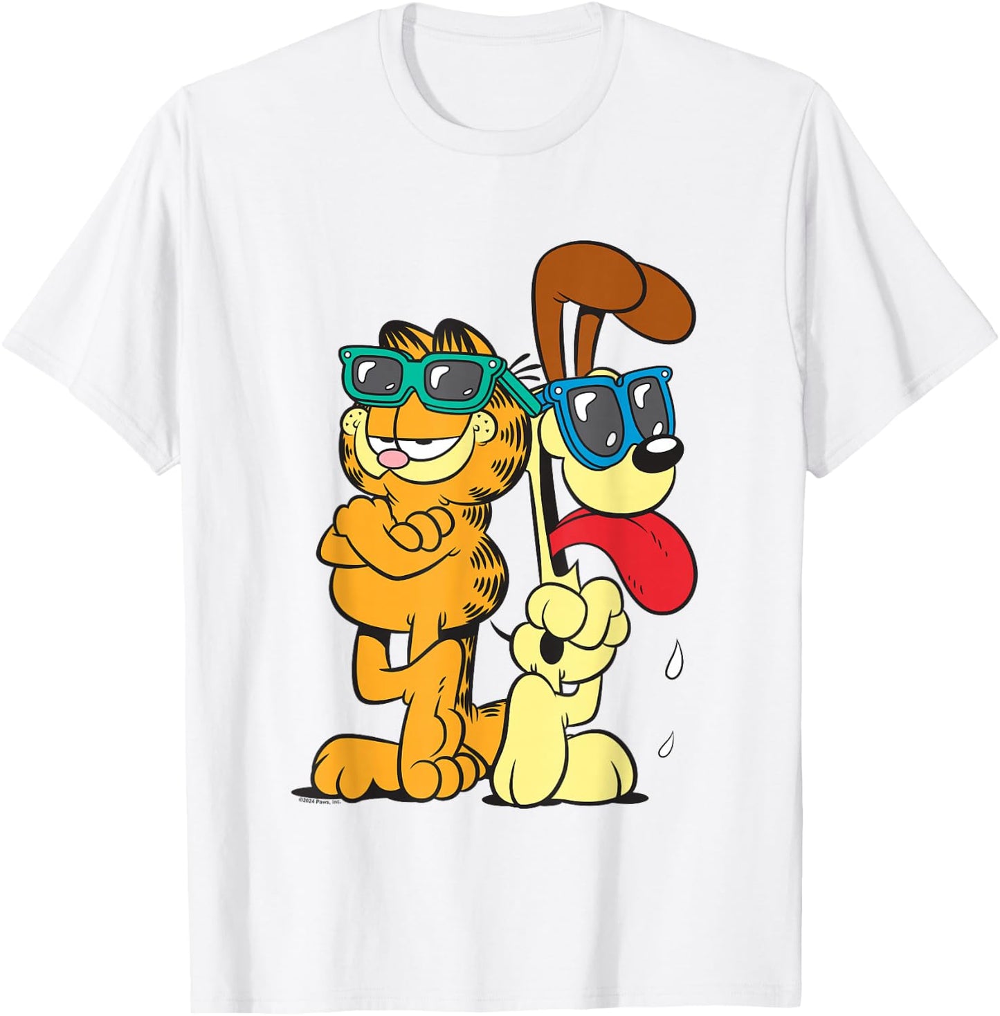 Garfield & Odie Wearing Shades Cool Shot T-Shirt - T-Shirt | White