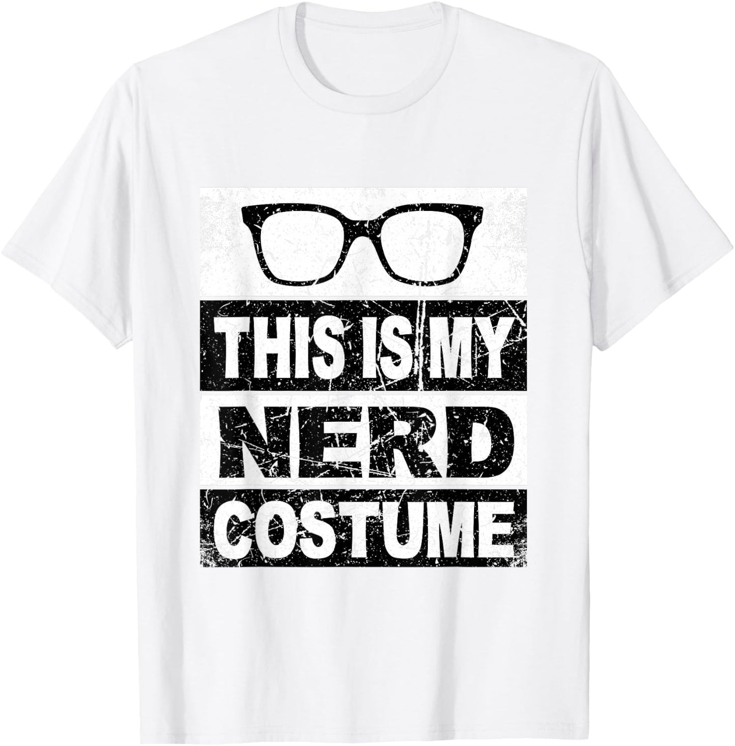 Retro Nerd Costume Kids Adult Men Boys Girl White T-Shirt - T-Shirt | White