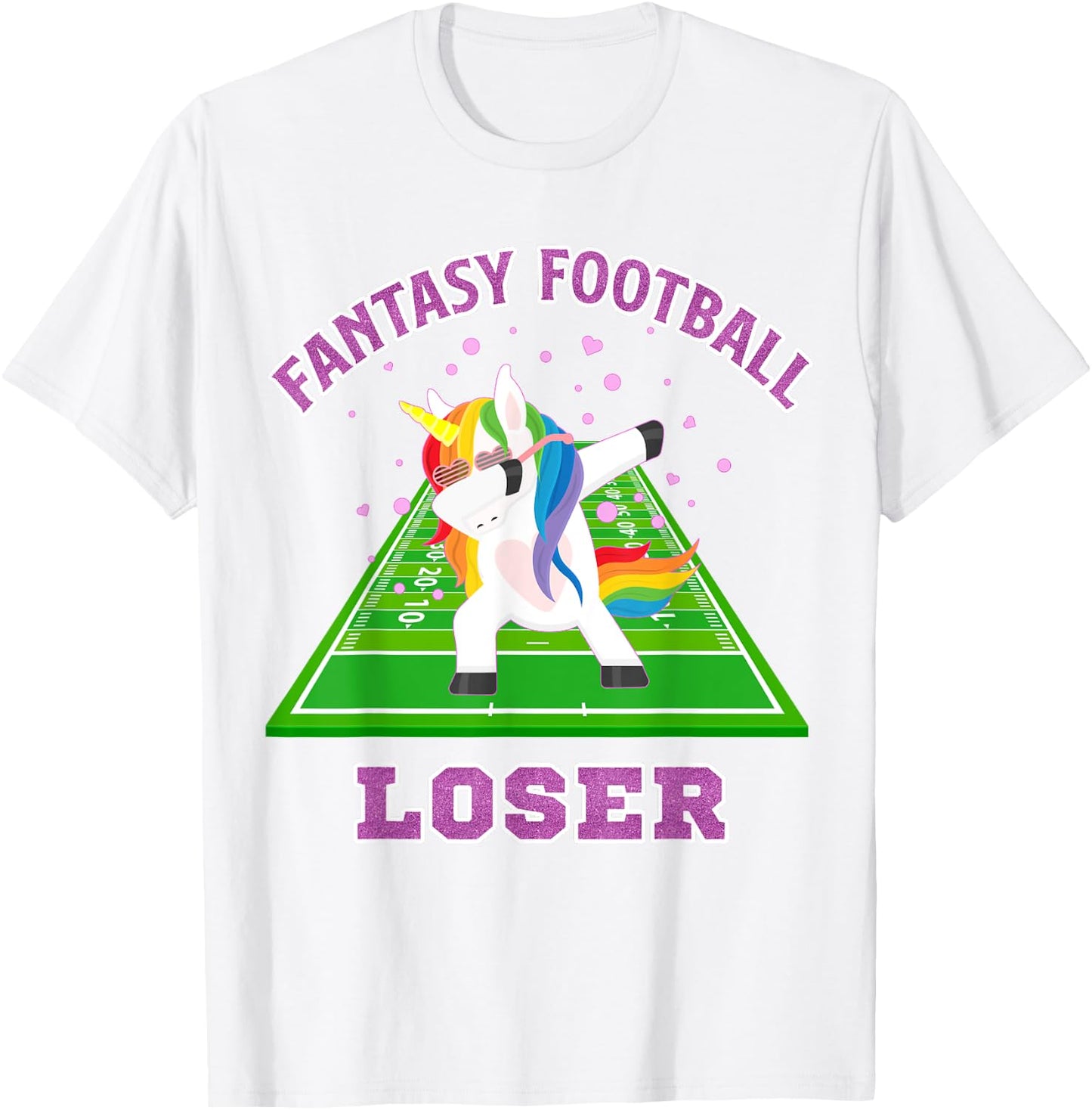 Fantasy Football Loser 2019 Unicorn Dab Football Gift T-Shirt - T-Shirt | White