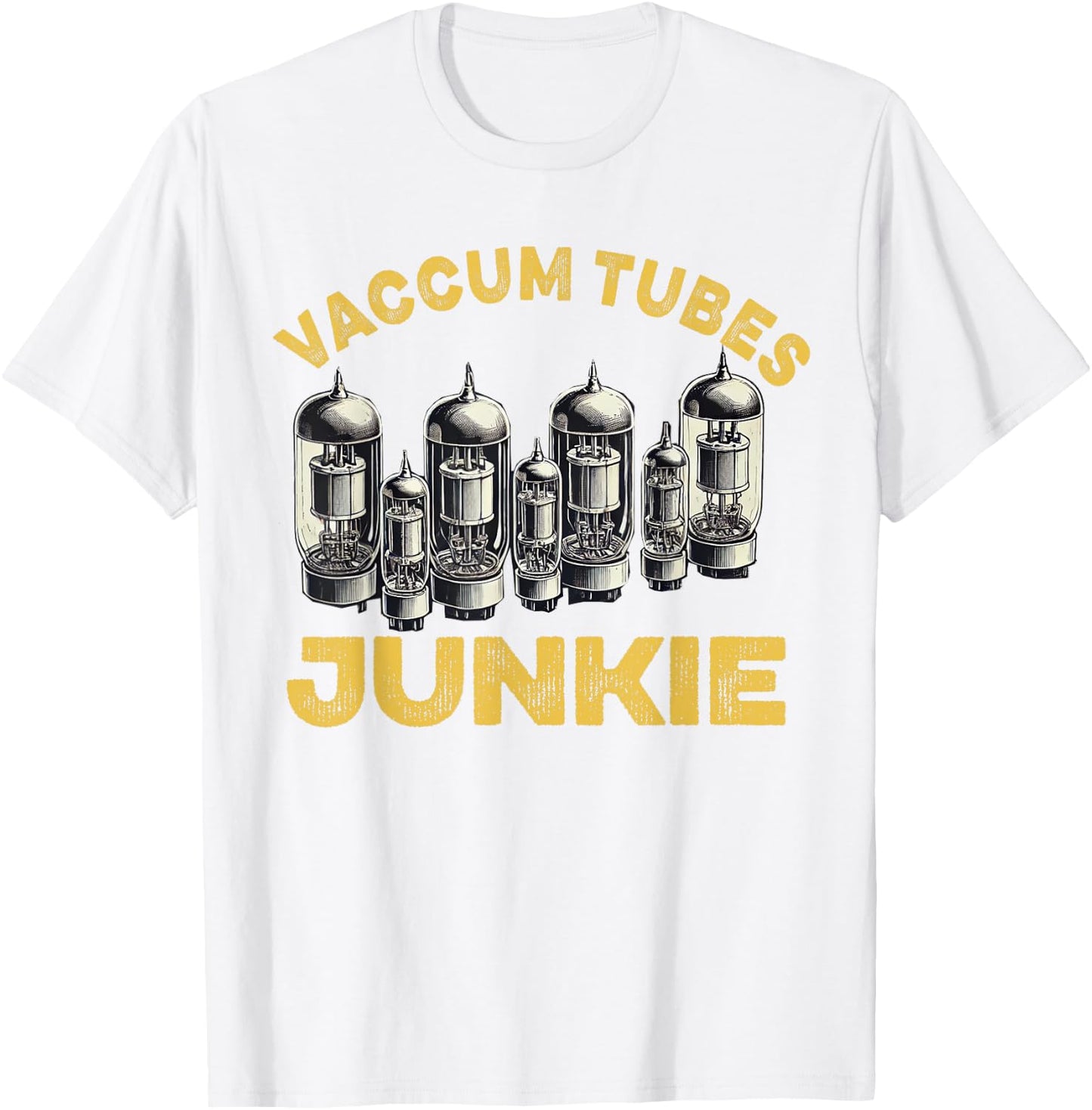 Vacuum tube Amp Amplifier Analog Audio Electron Valve Guitar T-Shirt - T-Shirt | White