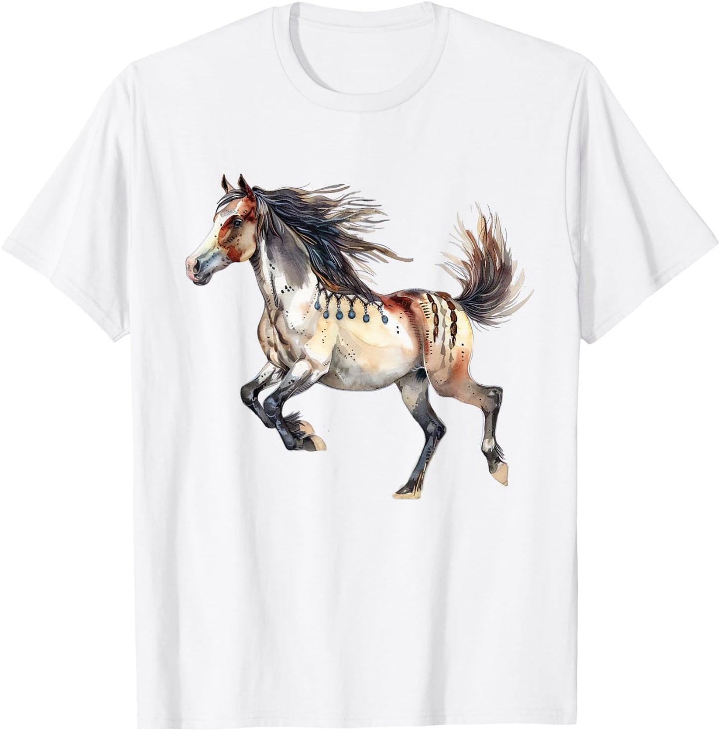 Native American Wild Horse T-Shirt - T-Shirt | White