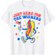 Hot Dog I'm Just Here For The Wieners 4Th Of July T-Shirt - T-Shirt | White