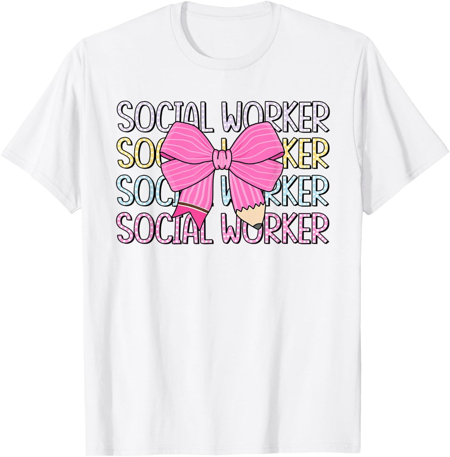 Retro Social Worker Coquette Bow Dalmatian Back To School T-Shirt - T-Shirt | White