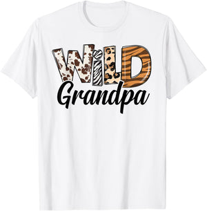 Wild Grandpa Birthday Family Bday Safari Zoo Jungle Animals T-Shirt - T-Shirt | White