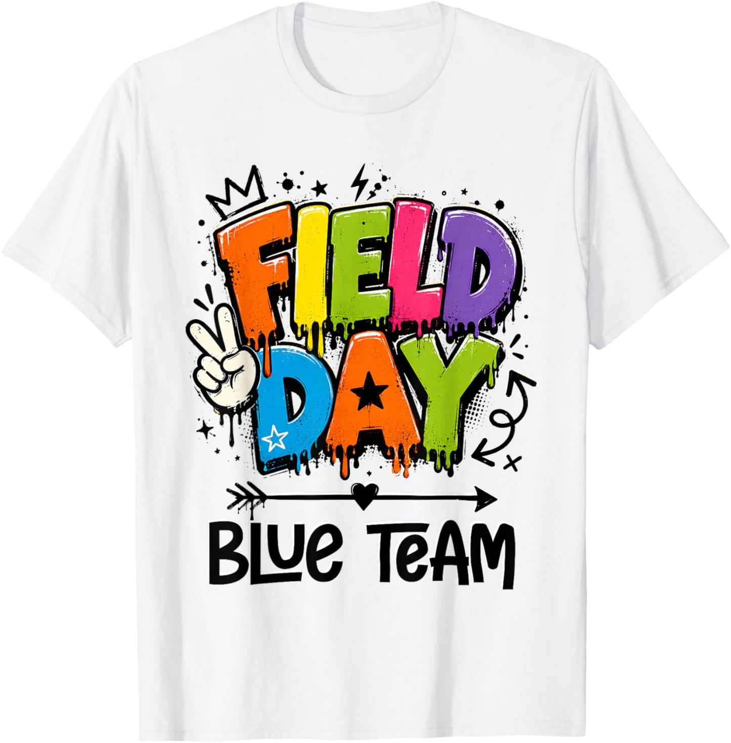 Funny Blue Team Field Day 2026 Drip Teacher Boy Girl Kids T-Shirt - T-Shirt | White