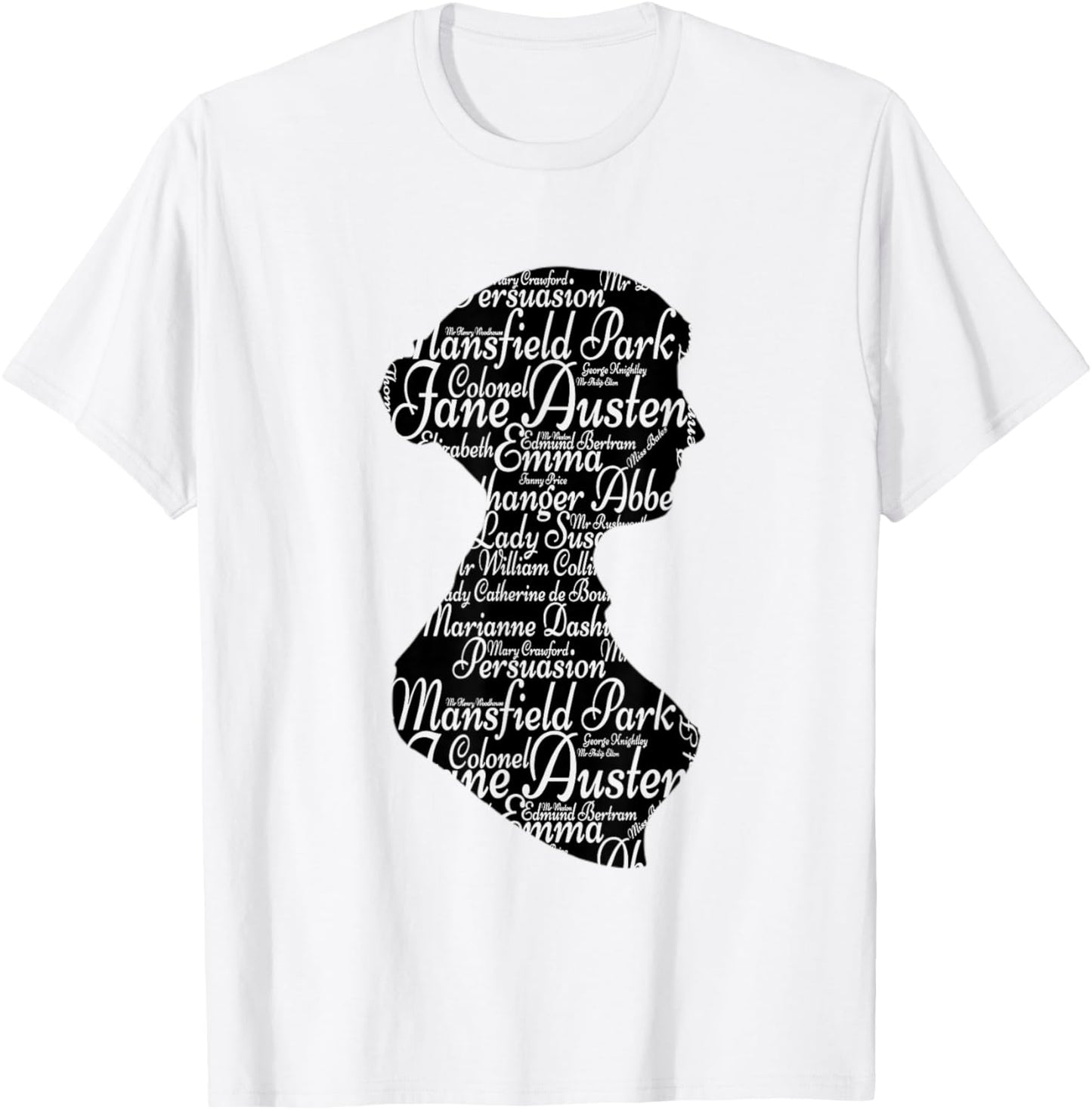 Jane Austen t shirt Mr Darcy t shirt silhouette portrait T-Shirt - T-Shirt | White
