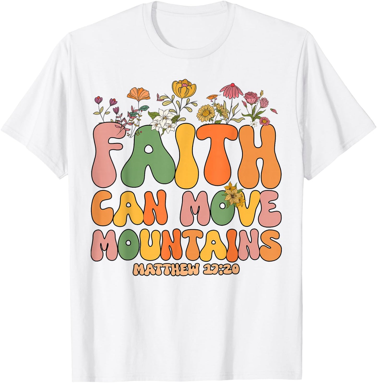 Toddler Faith Can Move Mountains Kids Girl Christian Jesus T-Shirt - T-Shirt | White