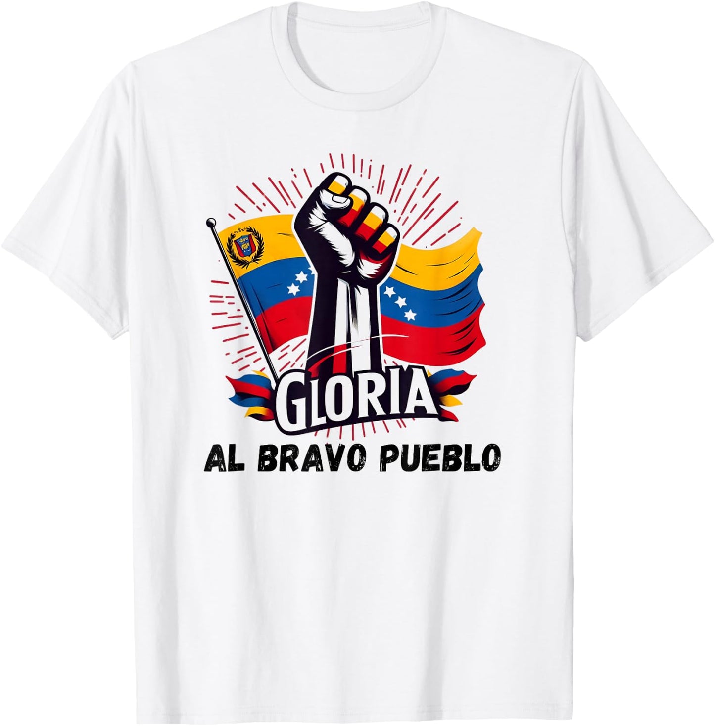 2025 Venezuela Gloria Al Bravo Venezuelan People T-Shirt - T-Shirt | White