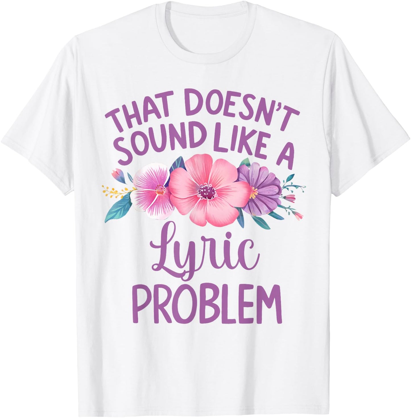 Lyric Personalized Cute Flower Girls Lyric Name T-Shirt - T-Shirt | White