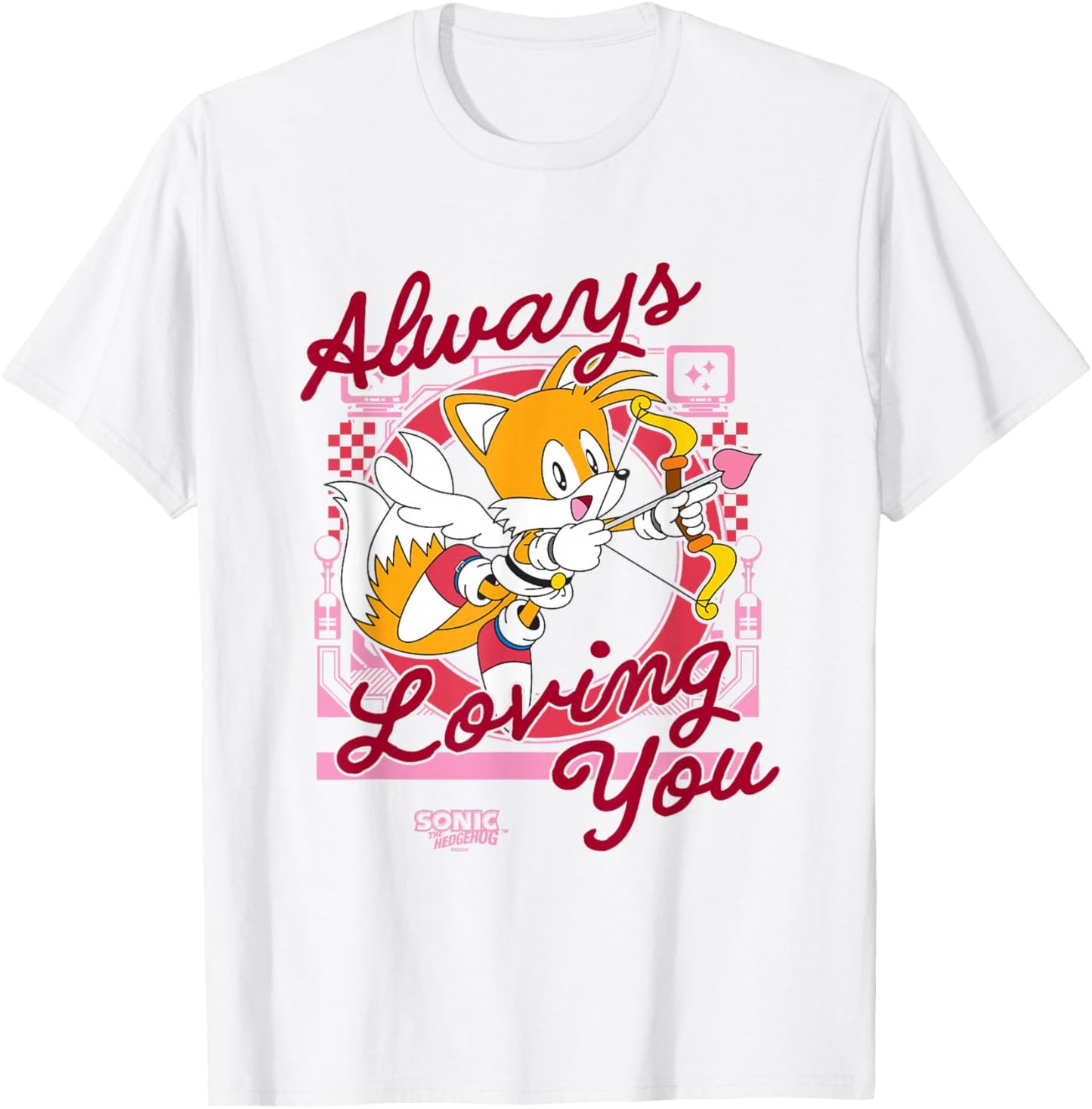 Sonic The Hedgehog Valentine's Day Miles Always Loving You T-Shirt - T-Shirt | White