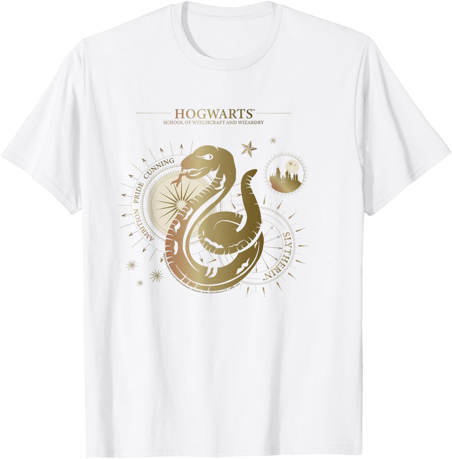 Harry Potter Ambition, Pride, Cunning, Slytherin T-Shirt - T-Shirt | White