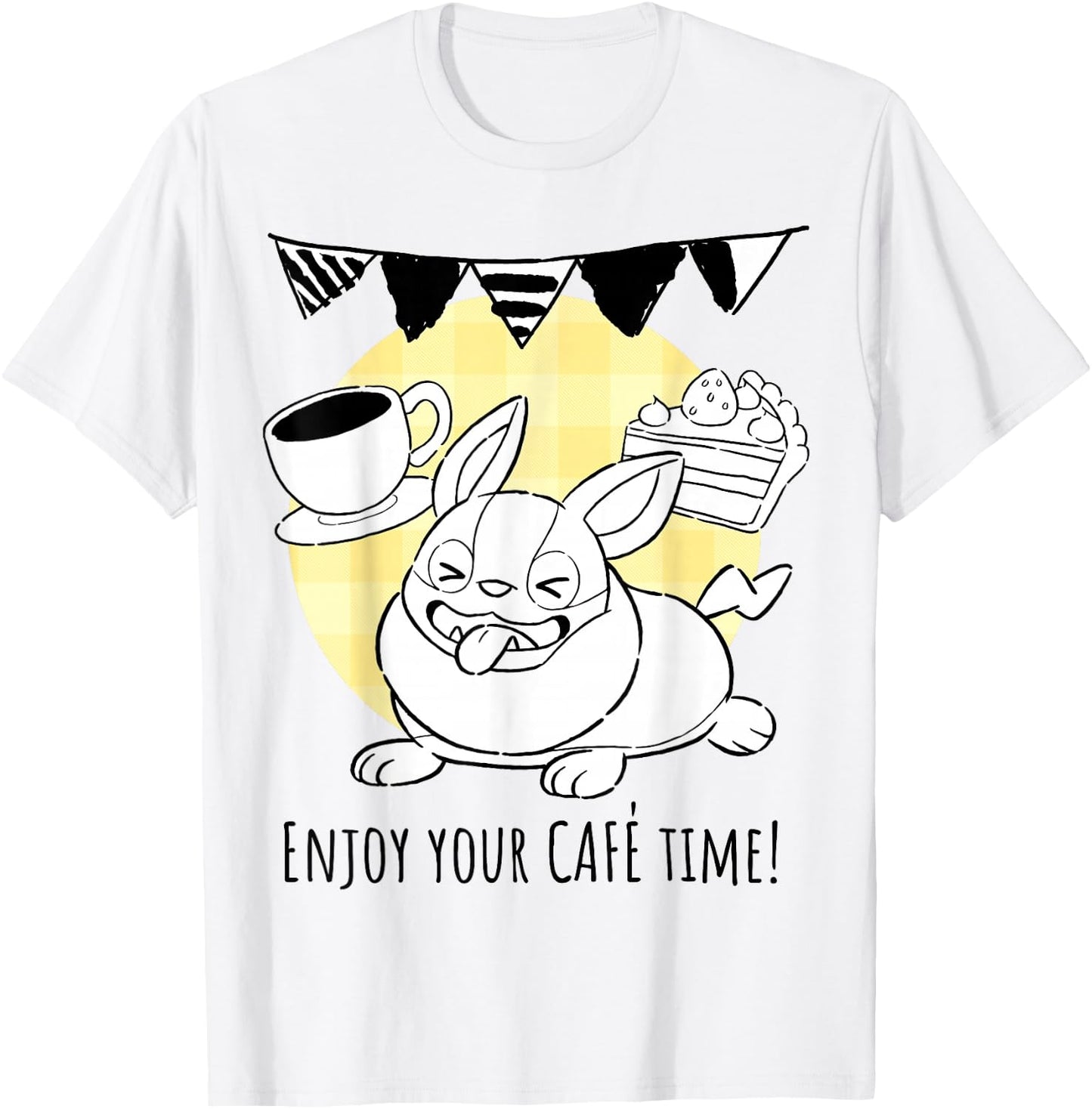 Pokémon - Yamper Enjoy Your Cafe Time Coffee Dessert T-Shirt - T-Shirt | White