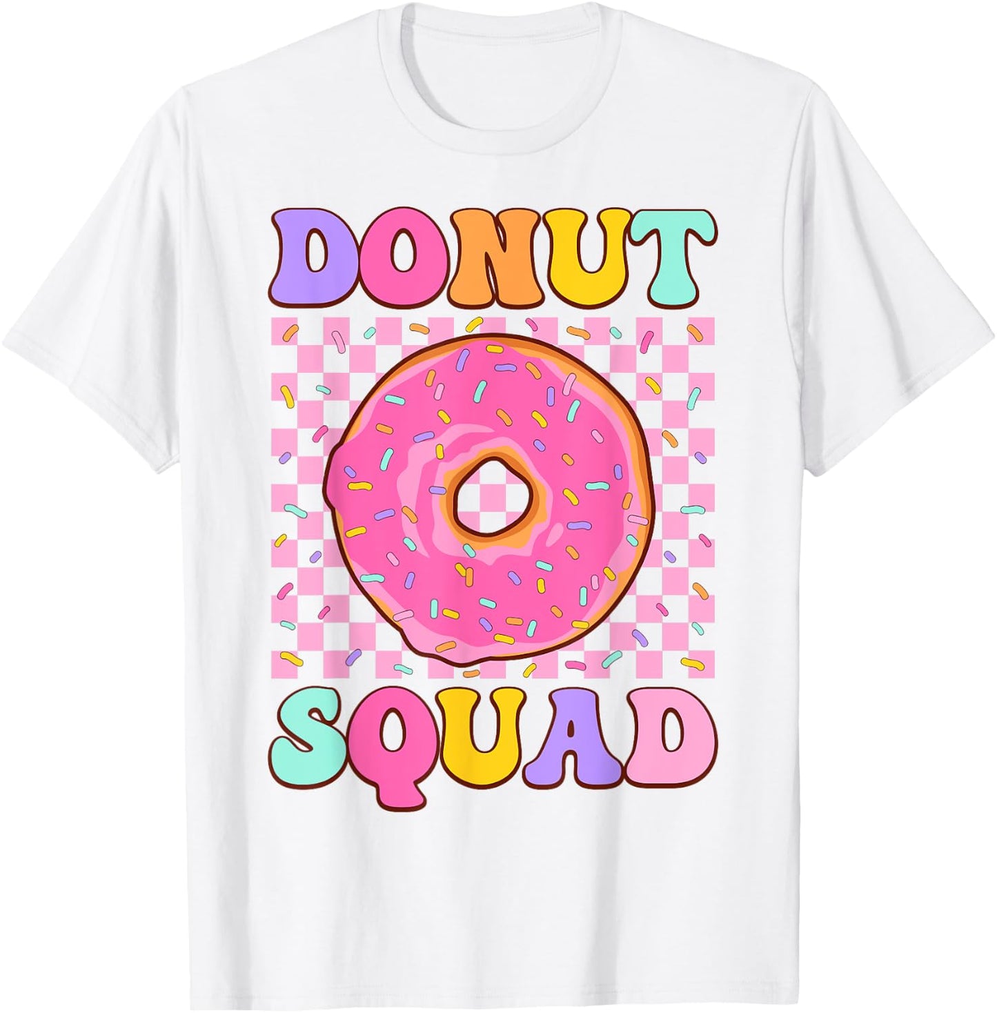 Donut Squad Groovy Donut Lover Birthday Party Girls T-Shirt - T-Shirt | White