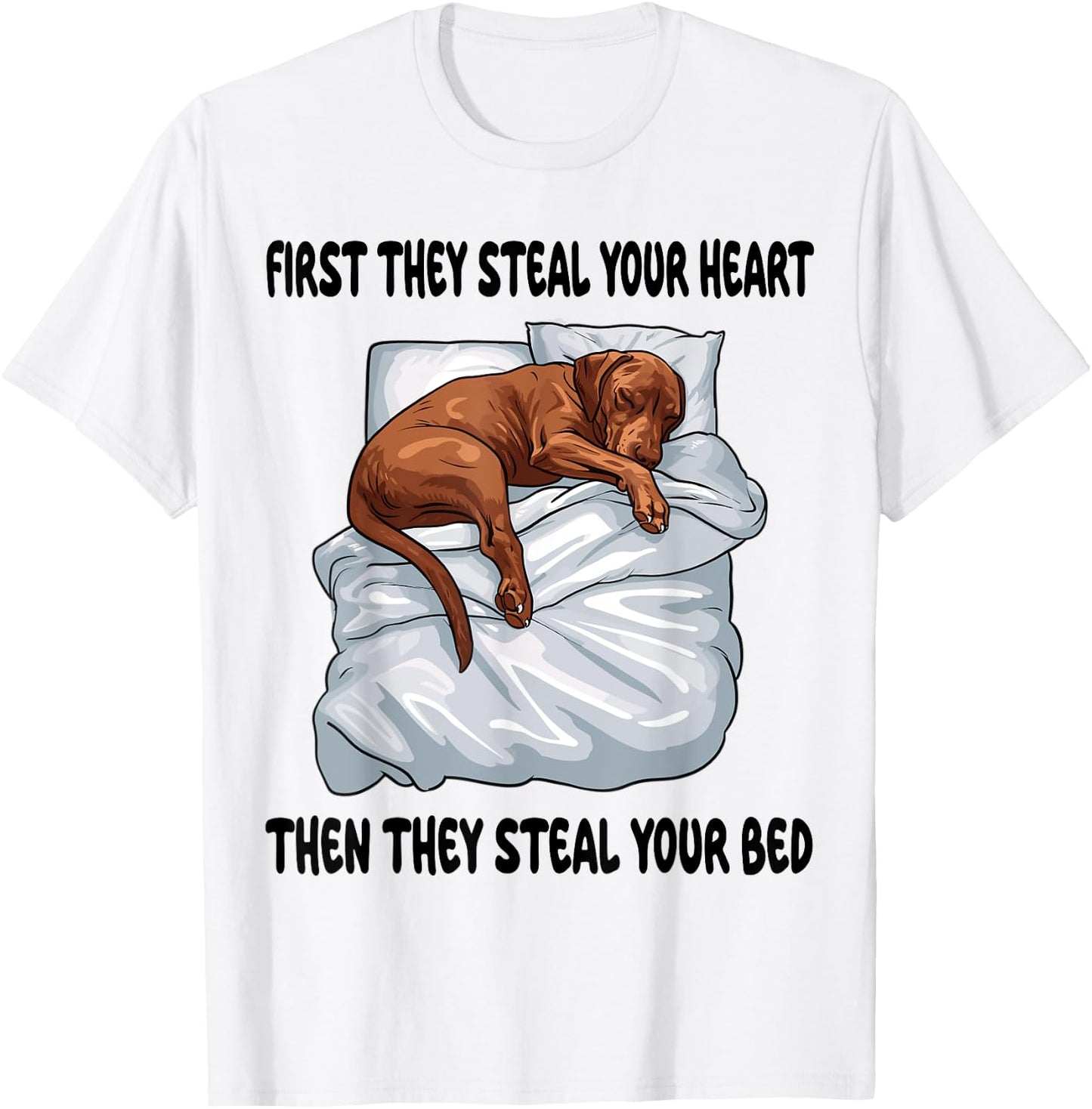 Vizsla Sleeping Pajamas Nightgown T-Shirt - T-Shirt | White