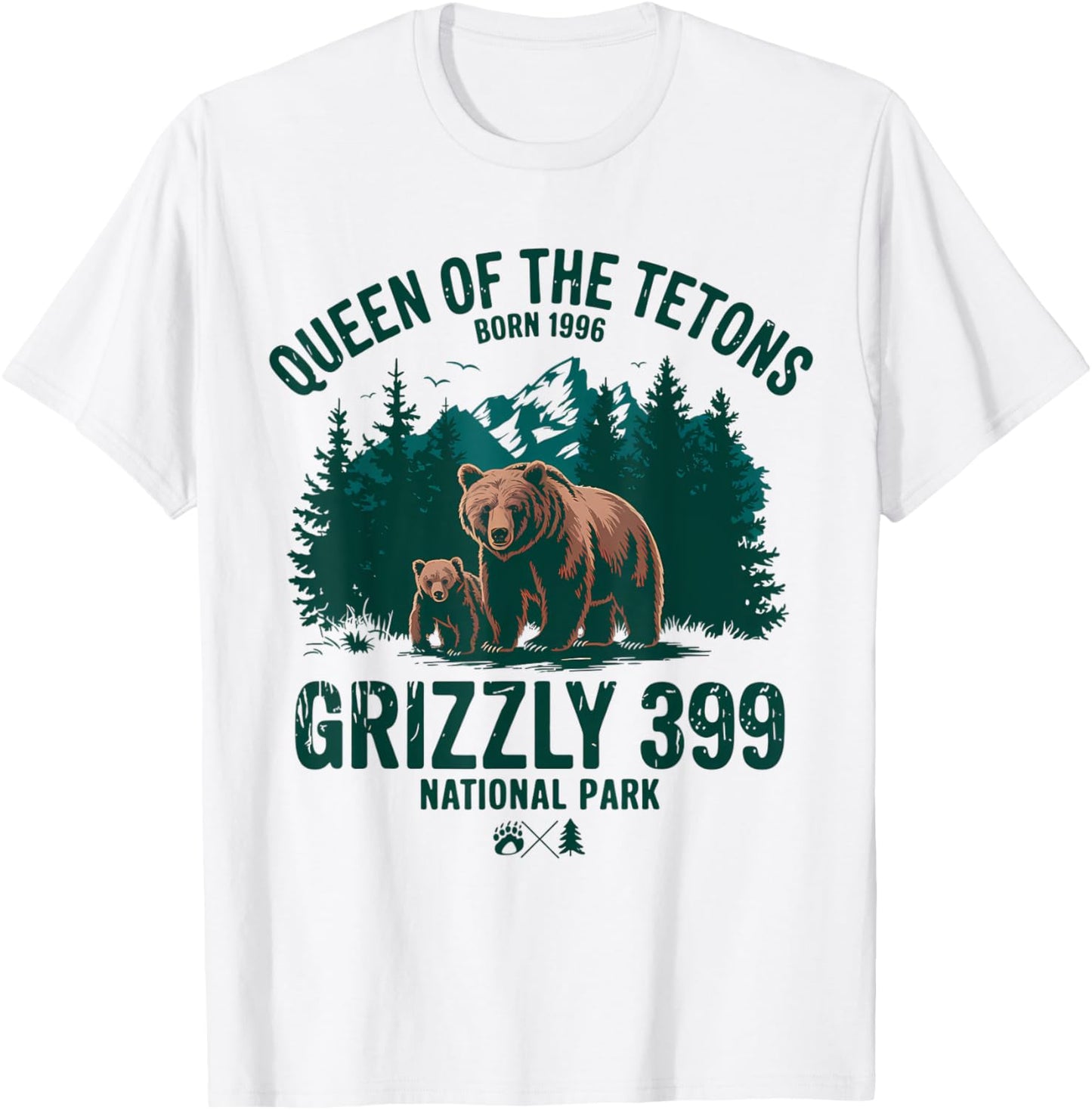 Grizzly 399 Queen of the Tetons National Park Wildlife T-Shirt - T-Shirt | White