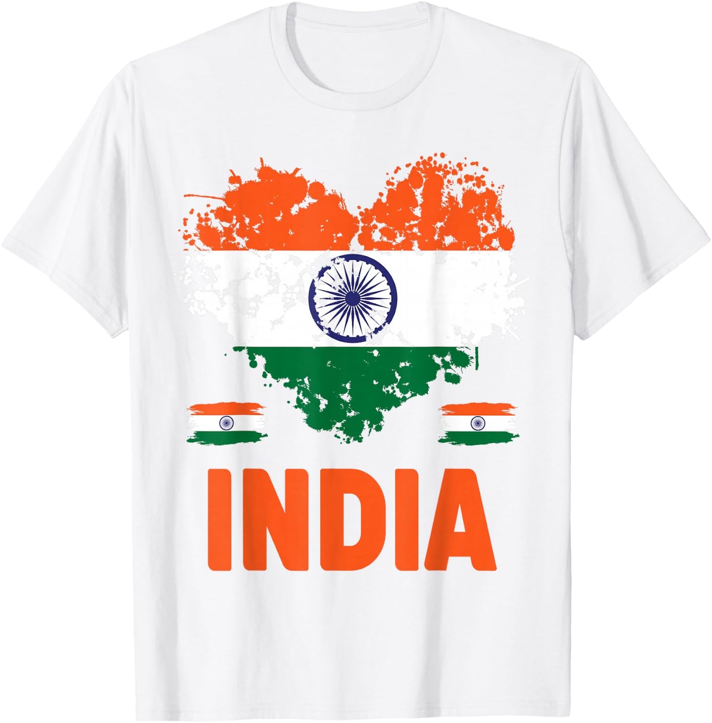 India Flag Outfit Idea For Kids & Novelty Indian Flag Heart T-Shirt - T-Shirt | White