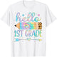 Tie Dye 1st Grade Back To School Hello First Grade Teacher Women Kids T-Shirt - T-Shirt | White